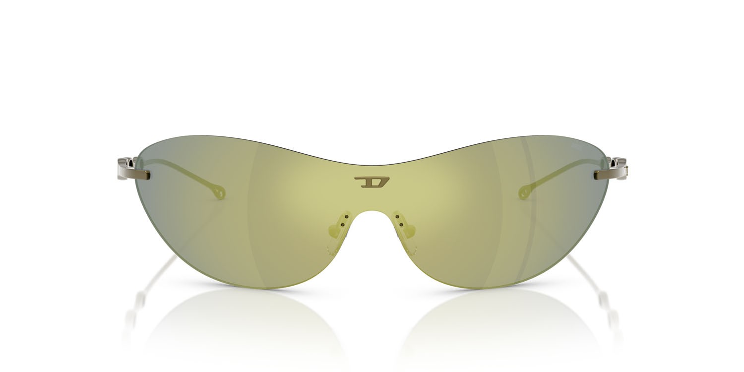 Sunglasses Diesel DL 1006 (114/J2) color verde lucido shape oval lenses iridium smeraldo viola scuro