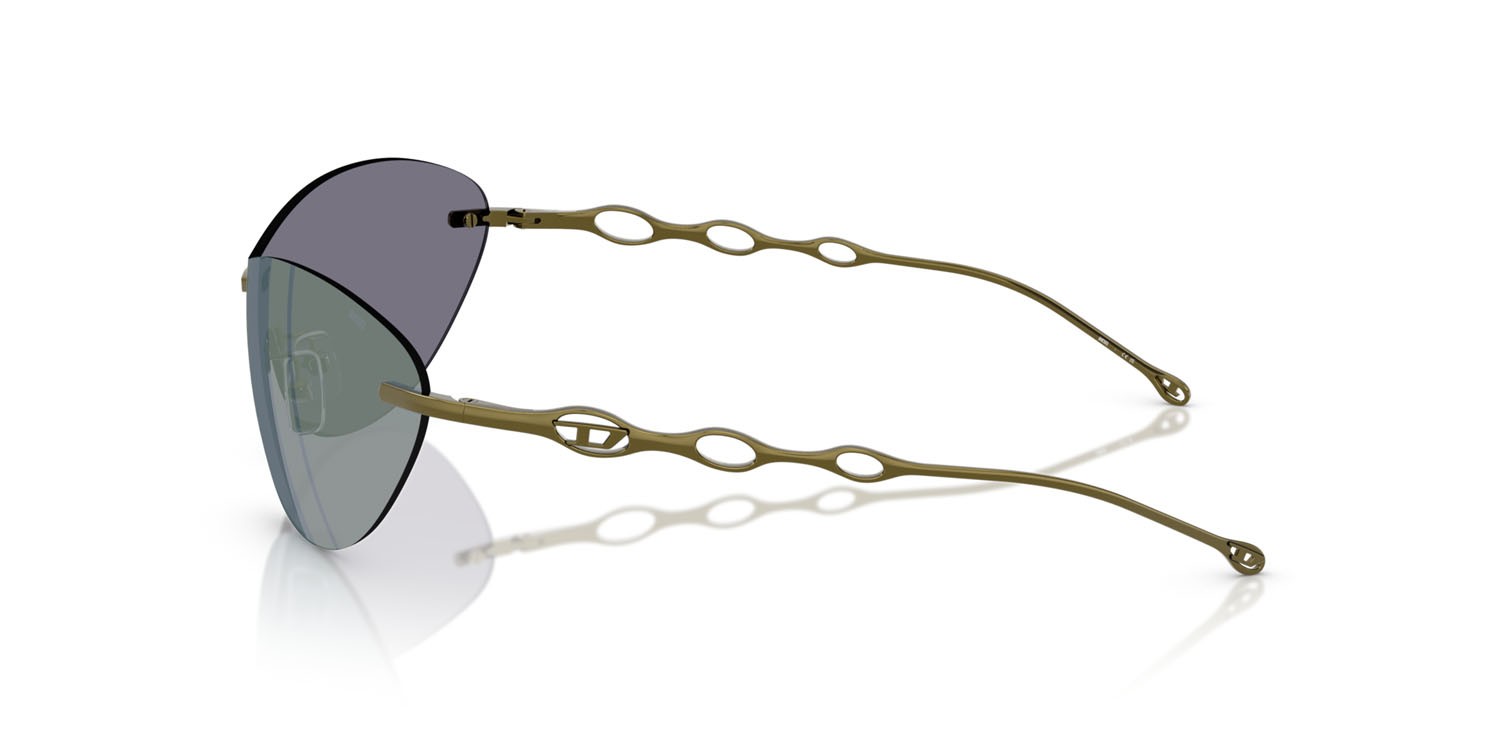 Sunglasses Diesel DL 1006 (114/J2) color verde lucido shape oval lenses iridium smeraldo viola scuro