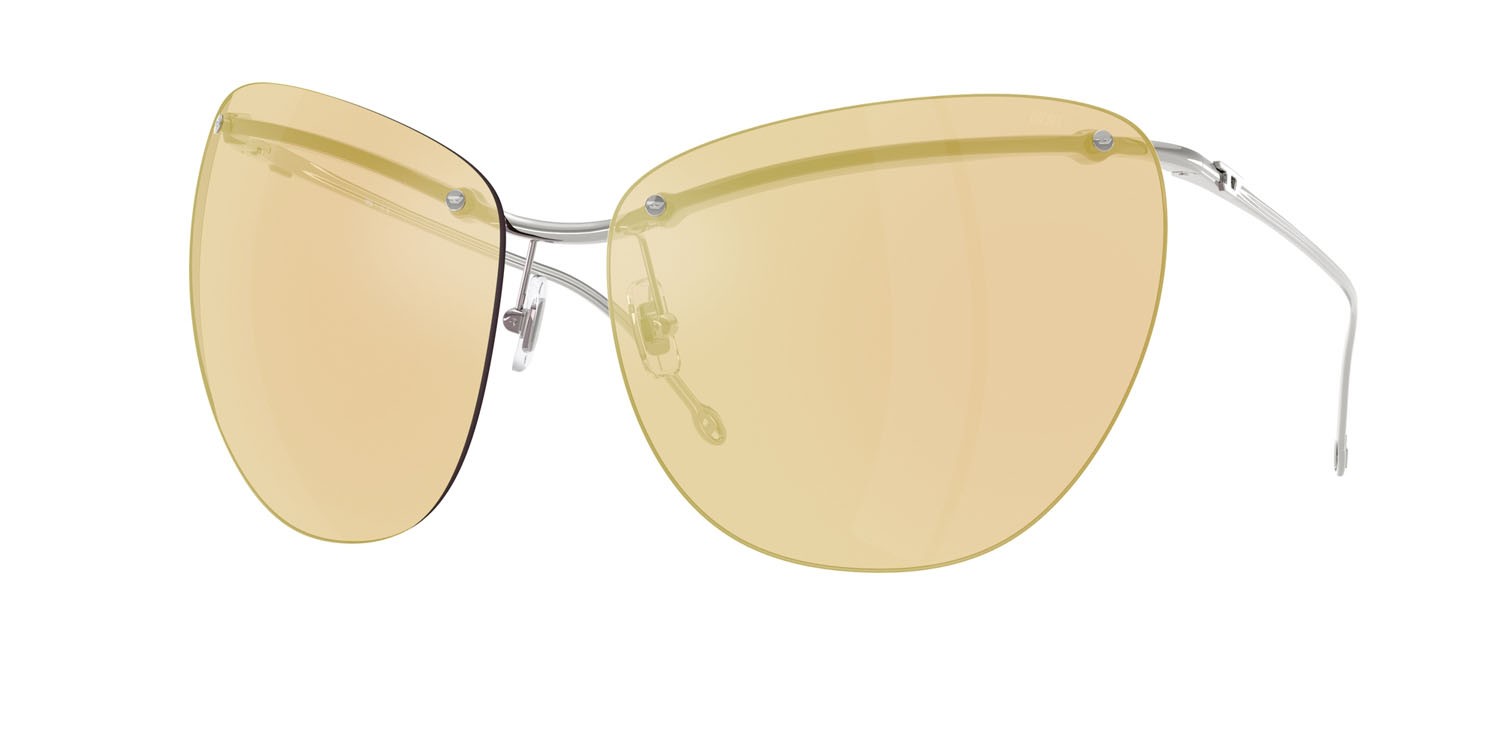 Sunglasses Diesel DL 1007 (103/5A) color argento lucido shape cat eye lenses marrone chiaro specchiato oro