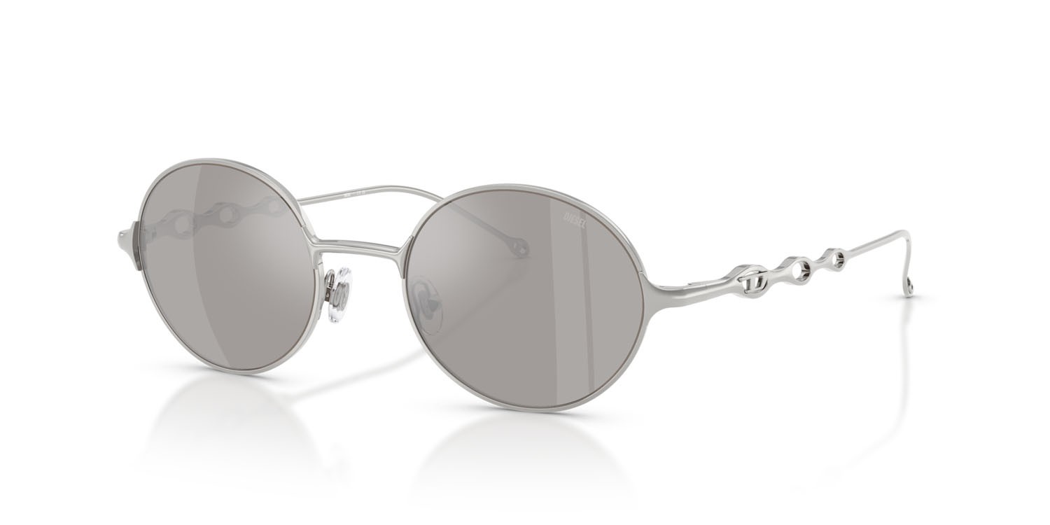 Sunglasses Diesel DL 1008 (1001Z6) color argento lucido shape round lenses argento a specchio