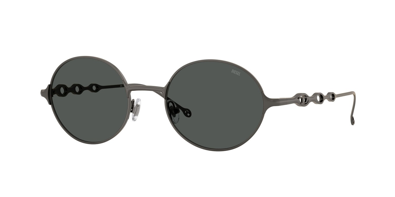 Sunglasses Diesel DL 1008 (100987) color gunmetal opaco shape round lenses grigio scuro