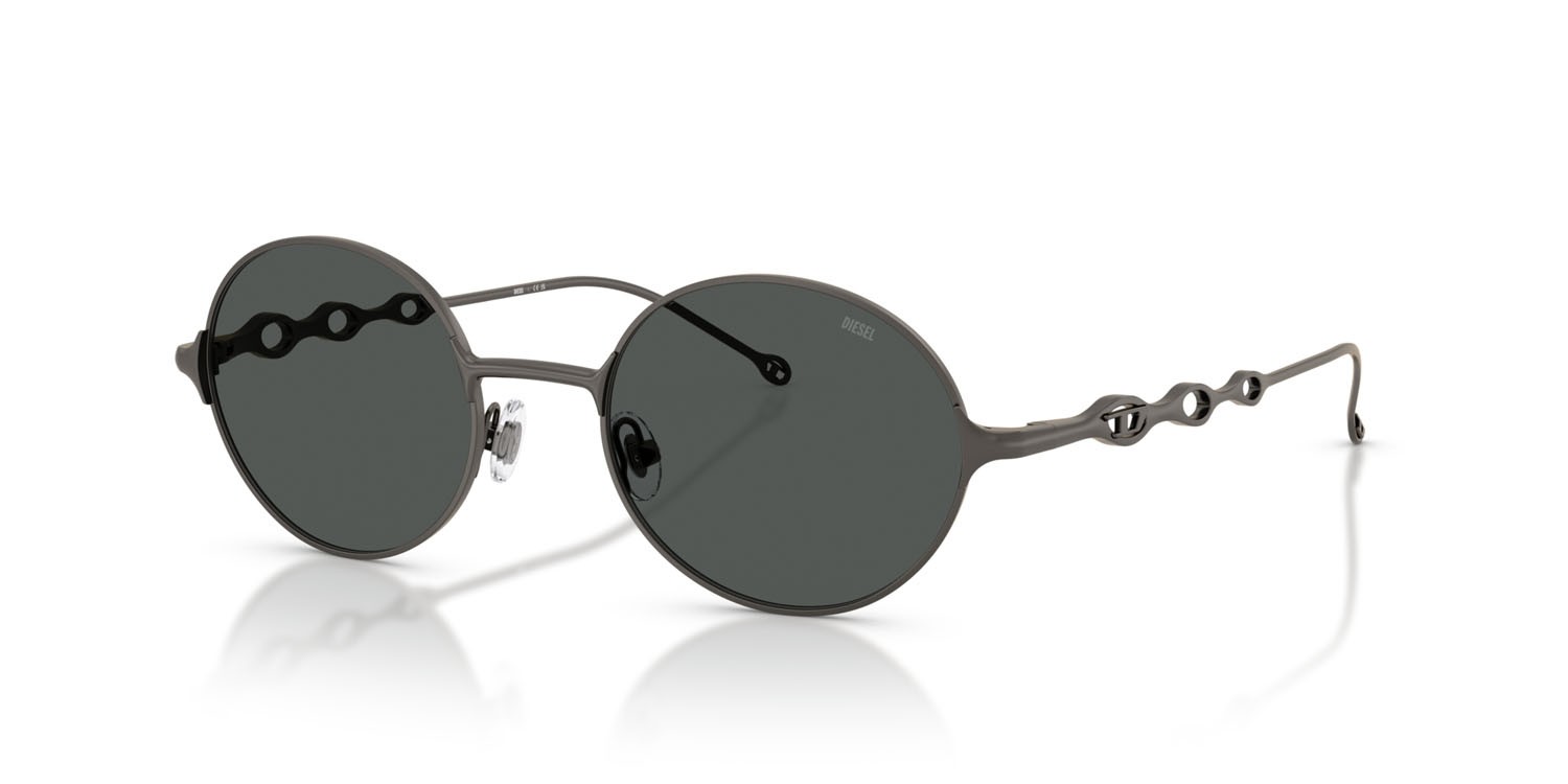 Sunglasses Diesel DL 1008 (100987) color gunmetal opaco shape round lenses grigio scuro
