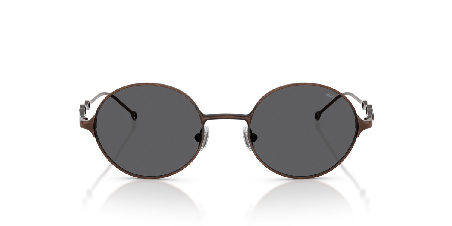 Occhiali da sole Diesel DL 1008 (102587) colore shiny brush light yellow brown forma rotondo lenti grigio