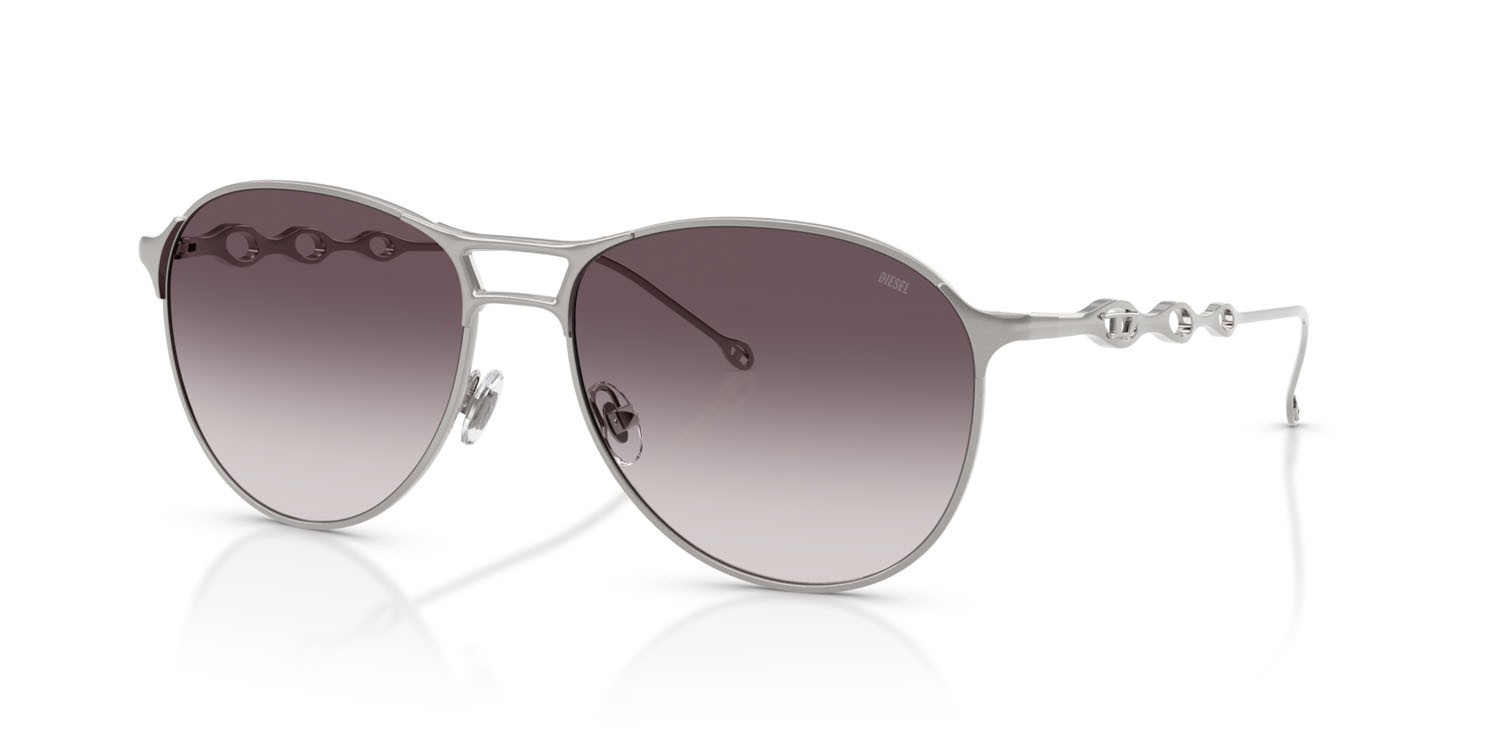 Occhiali da sole Diesel DL 1009 (101411) colore sand shiny gunmetal forma pantos lenti grigio sfumato