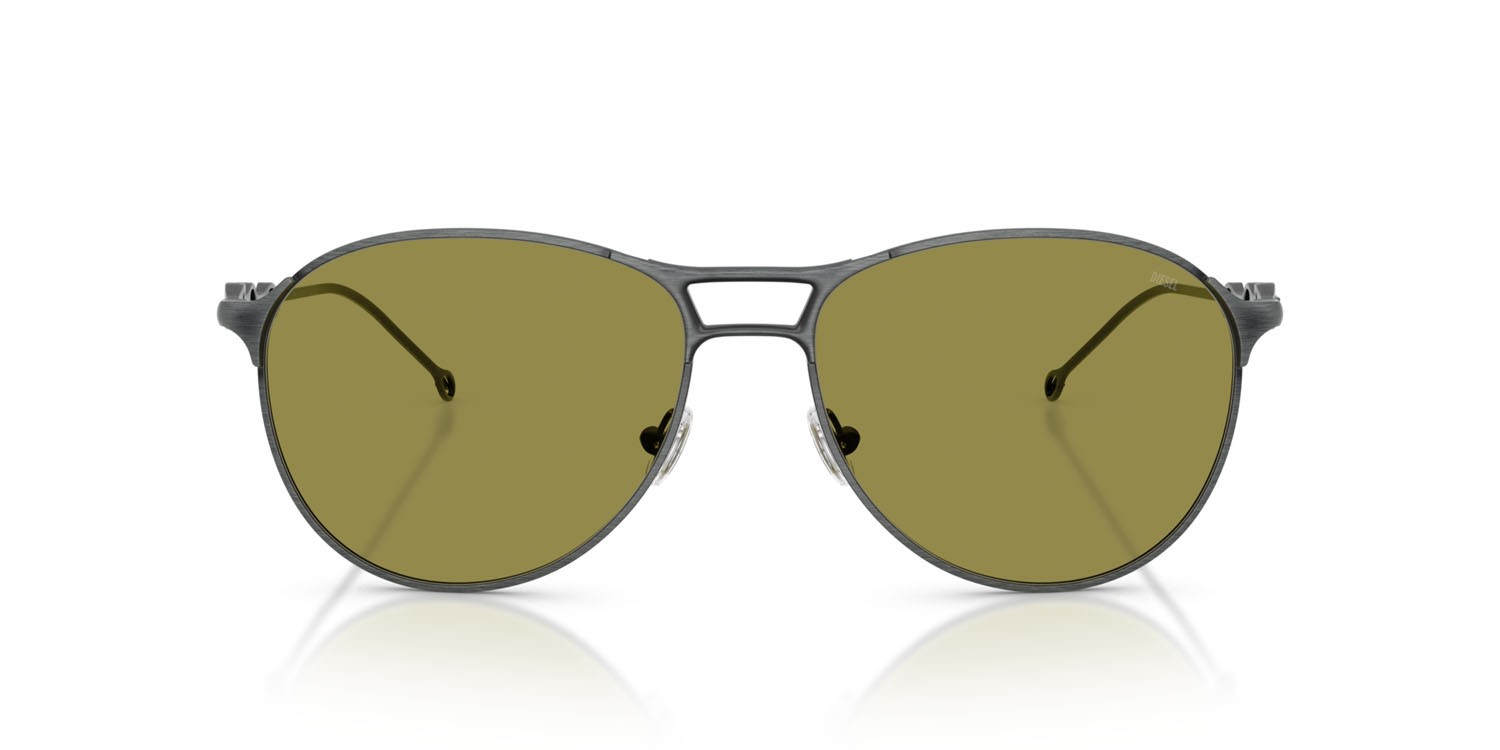 Sunglasses Diesel DL 1009 (1027/2) color grigio spazzolato blu opaco shape pantos lenses verde