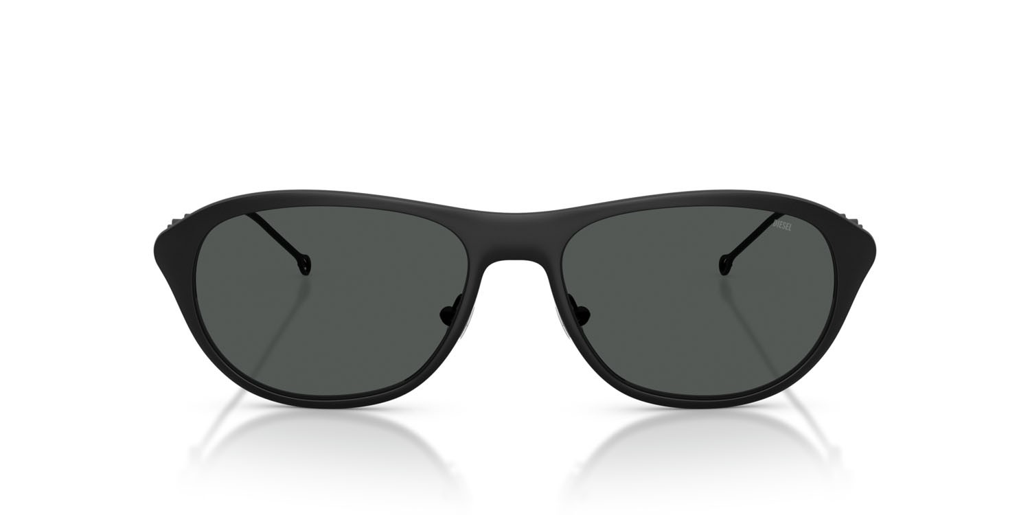 Sunglasses Diesel DL 1011 (101387) color powder matte black shape square lenses grigio scuro