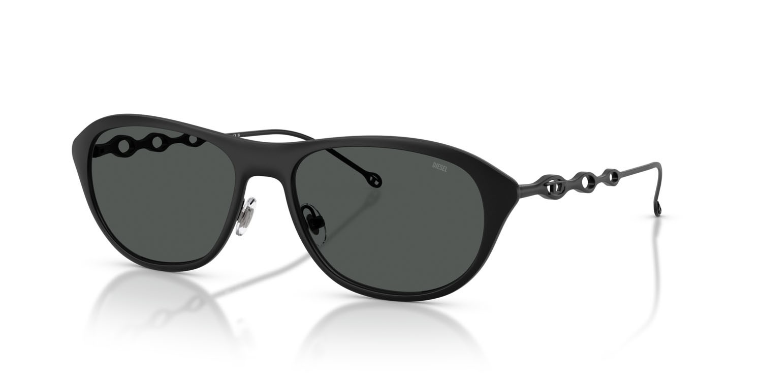 Sunglasses Diesel DL 1011 (101387) color powder matte black shape square lenses grigio scuro