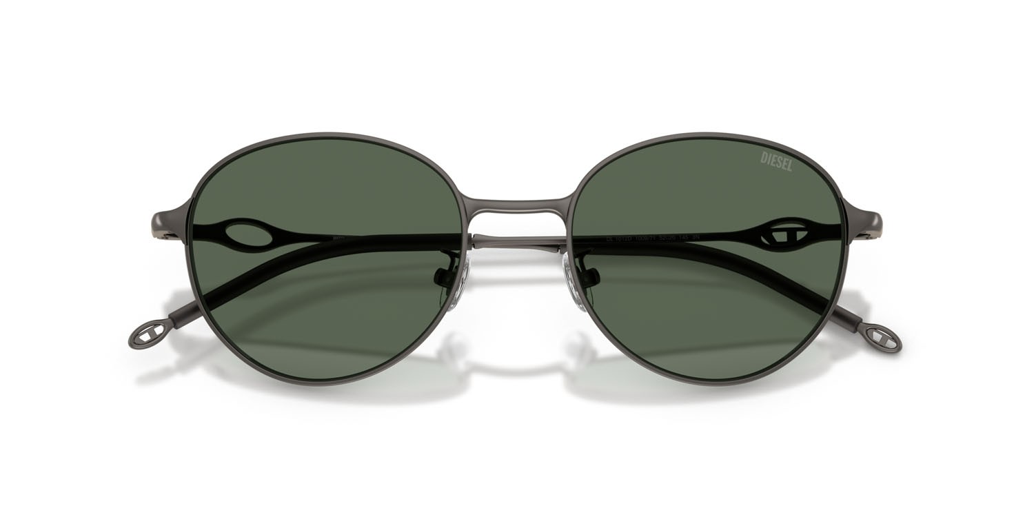 Sunglasses Diesel DL 1012D (100971) color gunmetal opaco shape oval lenses verde scuro
