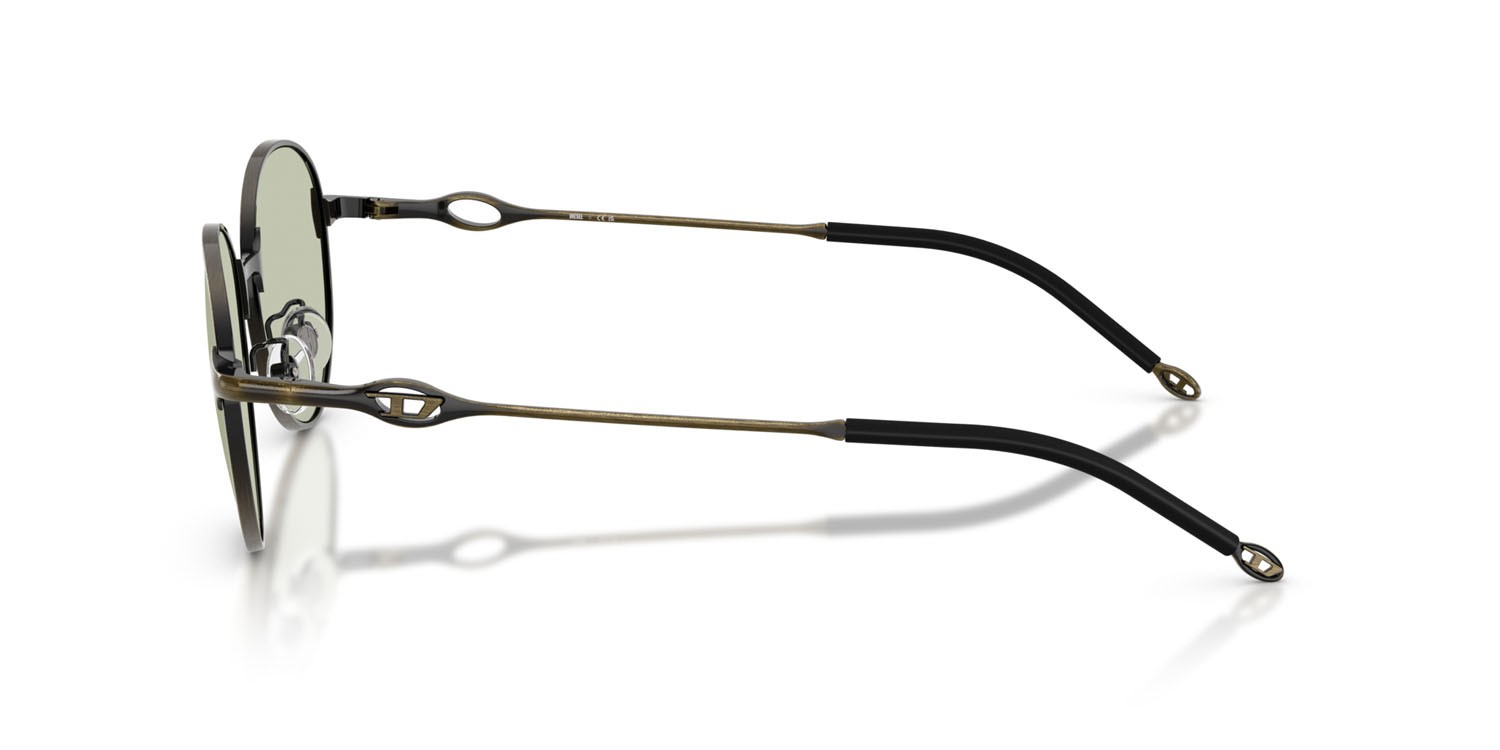 Sunglasses Diesel DL 1012D (1029/2) color brushed light grey green shape oval lenses verde chiaro