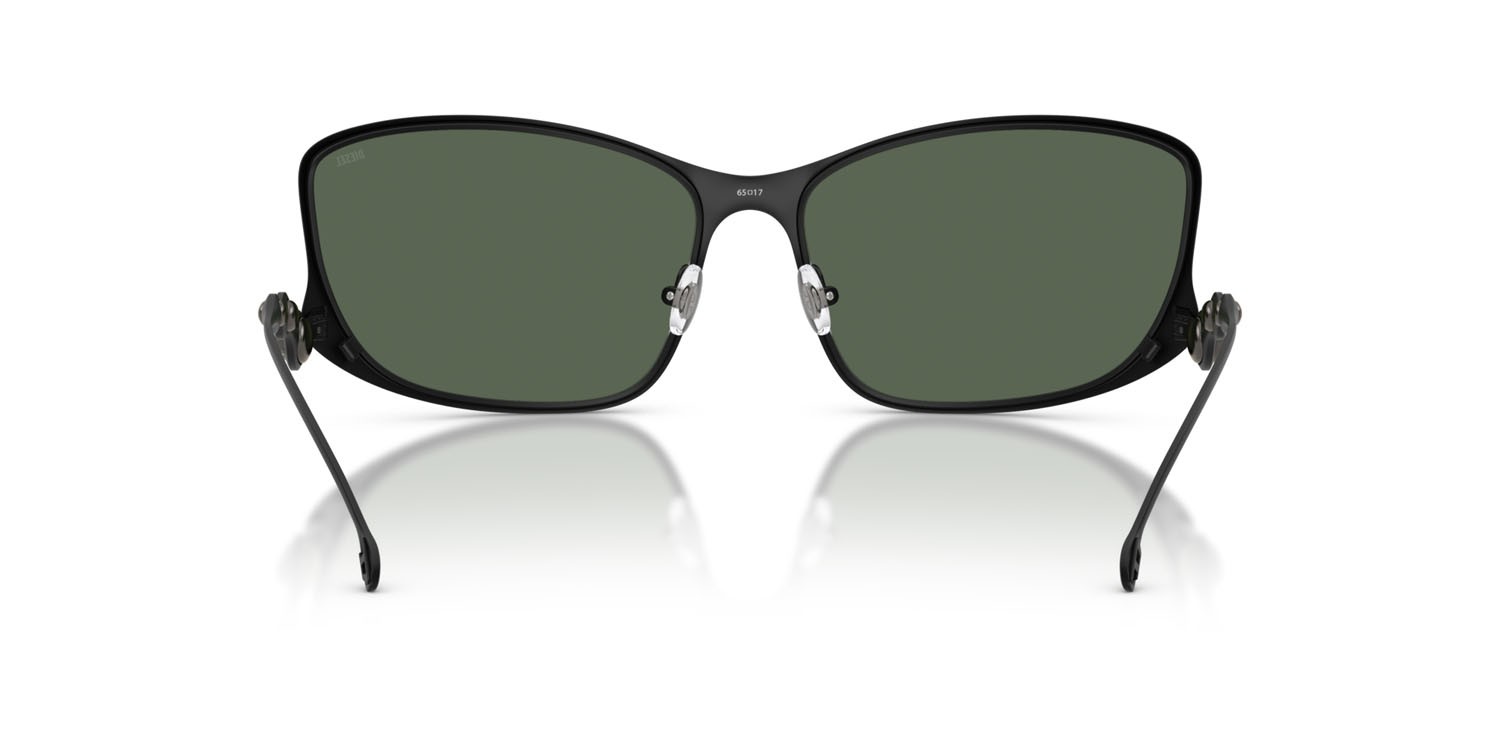 Occhiali da sole Diesel DL 1013 (101371) colore powder matte black forma quadrato lenti verde scuro