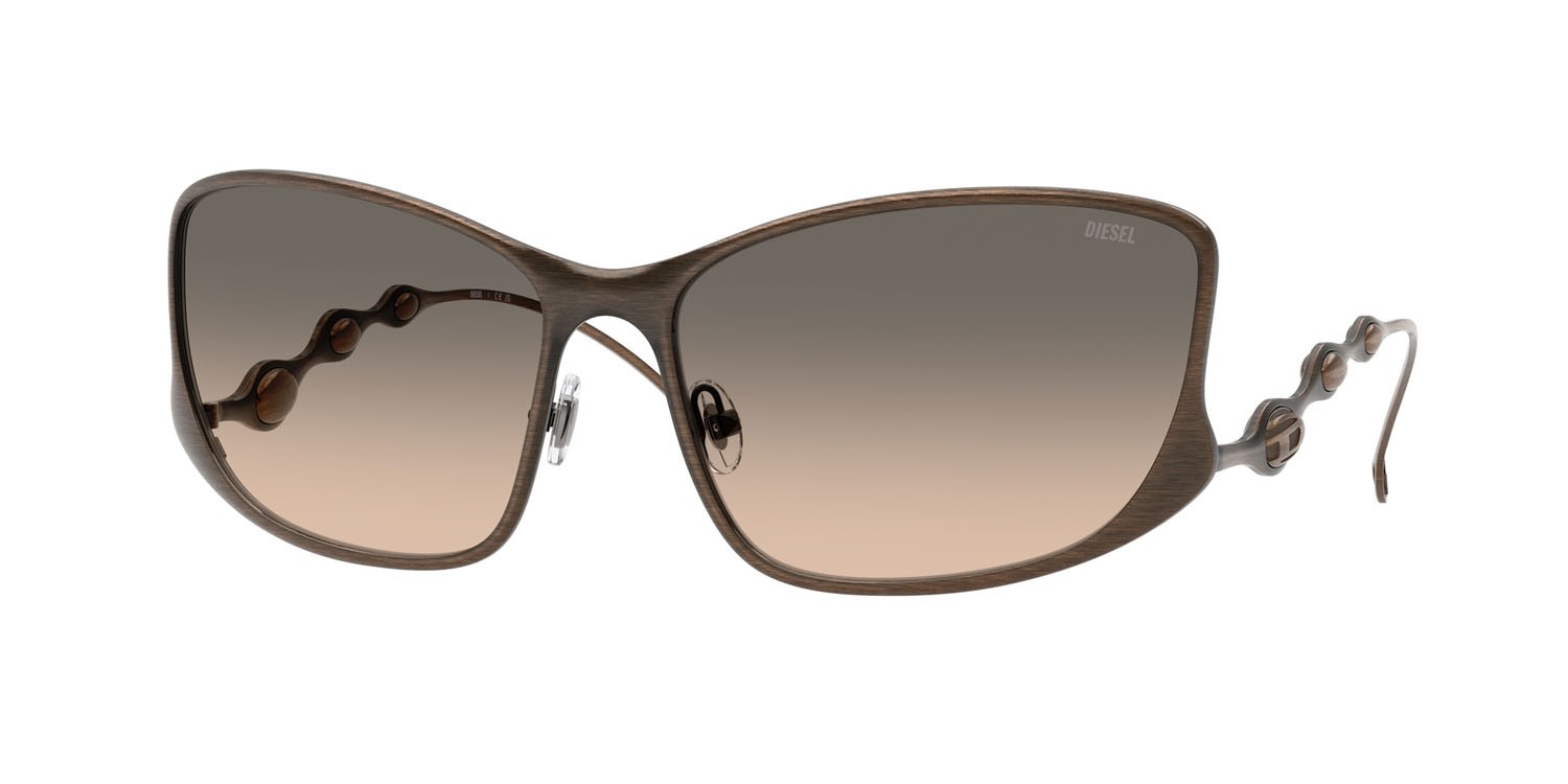 Sunglasses Diesel DL 1013 (1023I9) color brushed matte light grey brown shape square lenses marrone sfumato blu