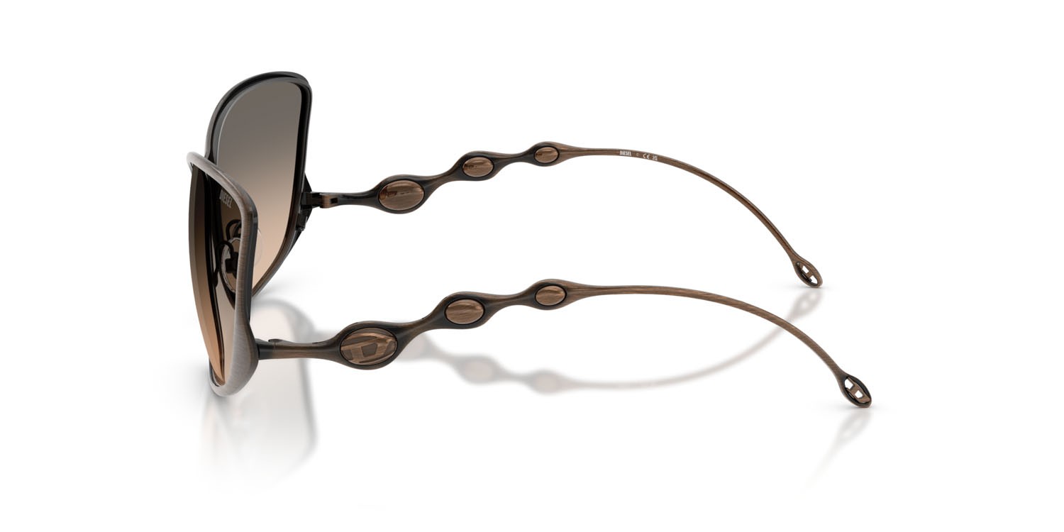Sunglasses Diesel DL 1013 (1023I9) color brushed matte light grey brown shape square lenses marrone sfumato blu