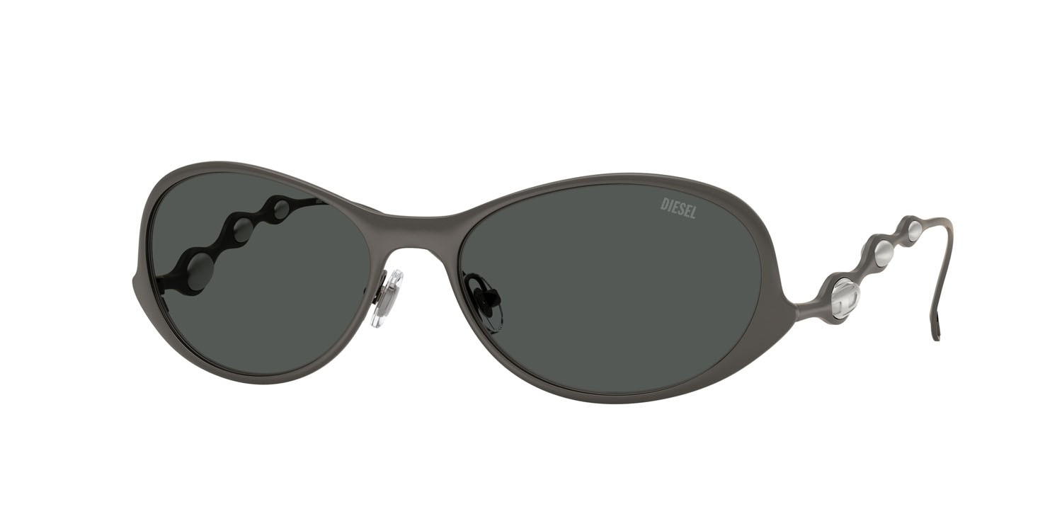 Sunglasses Diesel DL 1014 (100987) color gunmetal opaco shape oval lenses grigio scuro