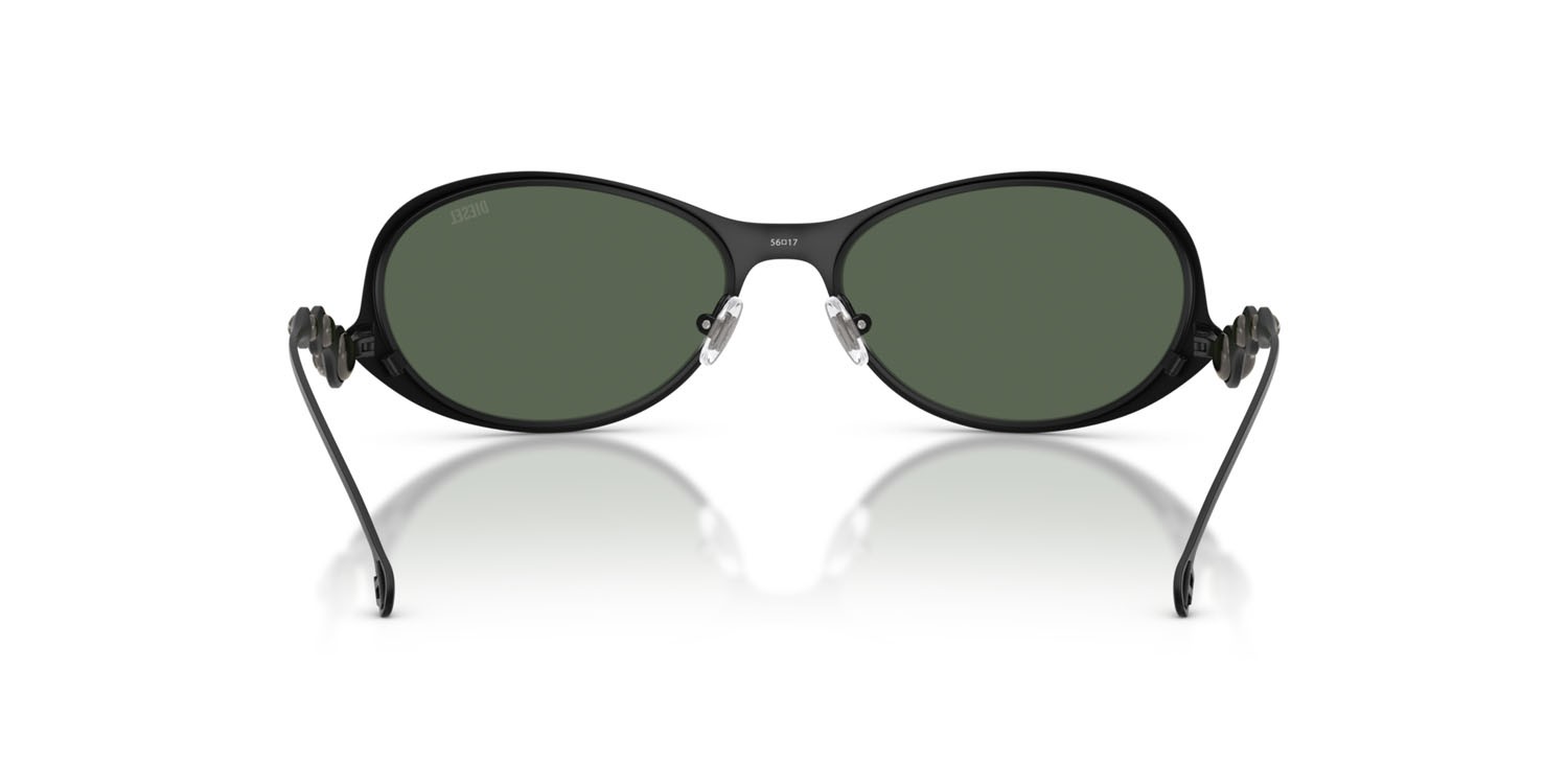 Sunglasses Diesel DL 1014 (101371) color powdre matte black shape oval lenses verde scuro