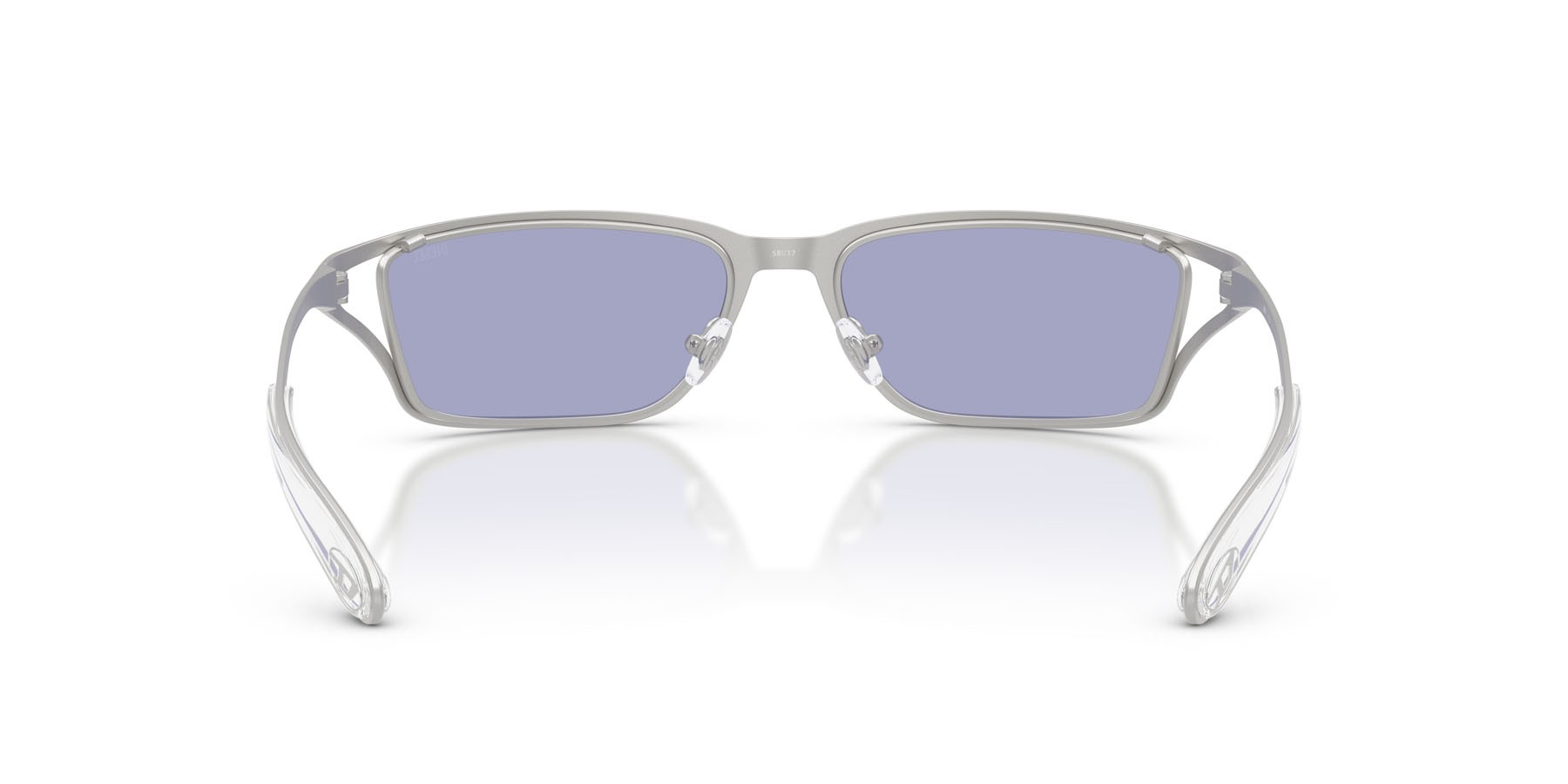 Occhiali da sole Diesel DL 1015 (10071A) colore argento opaco forma rettangolare lenti viola
