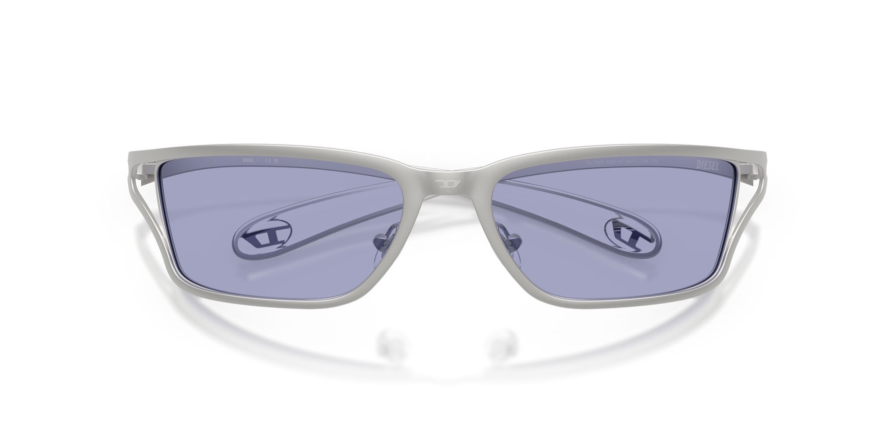 Occhiali da sole Diesel DL 1015 (10071A) colore argento opaco forma rettangolare lenti viola