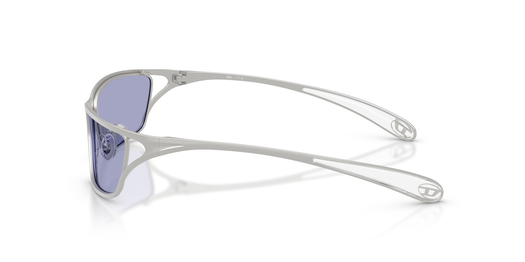 Occhiali da sole Diesel DL 1015 (10071A) colore argento opaco forma rettangolare lenti viola