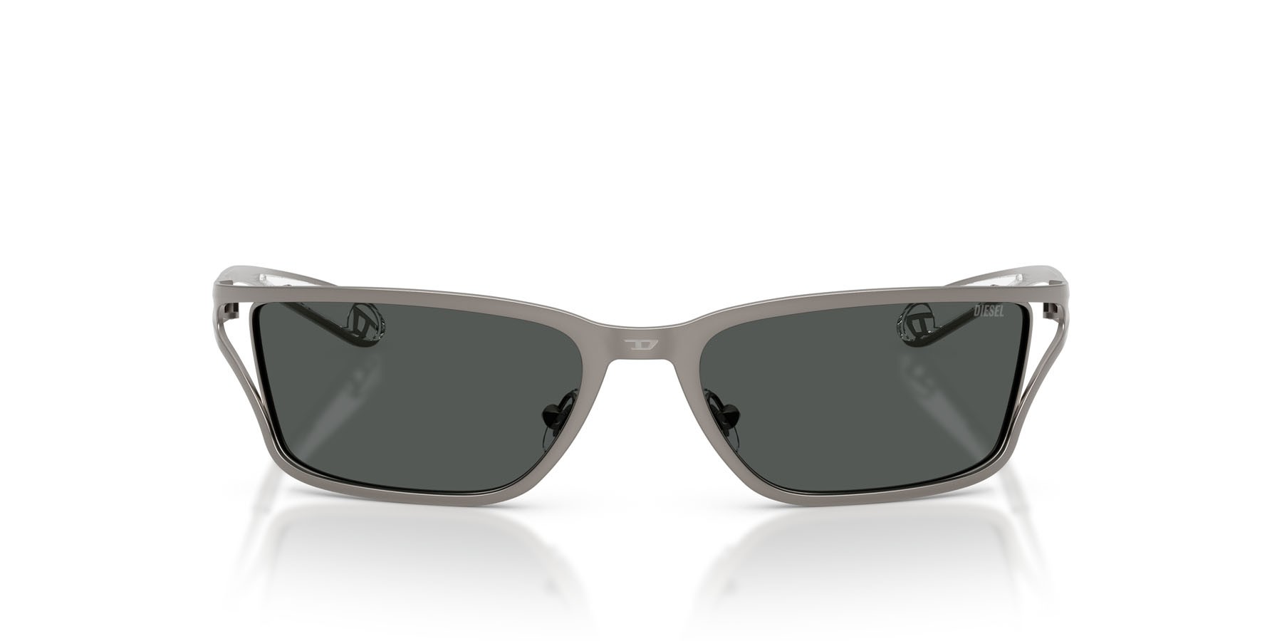 Sunglasses Diesel DL 1015 (100987) color gunmetal opaco shape rectangle lenses grigio scuro