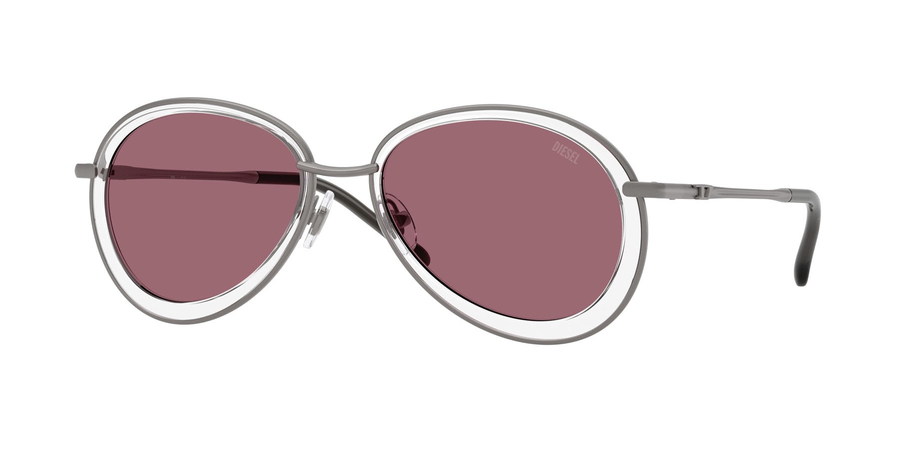 Sunglasses Diesel DL 1016 (1009B5) color gunmetal opaco shape oval lenses rosso specchiato