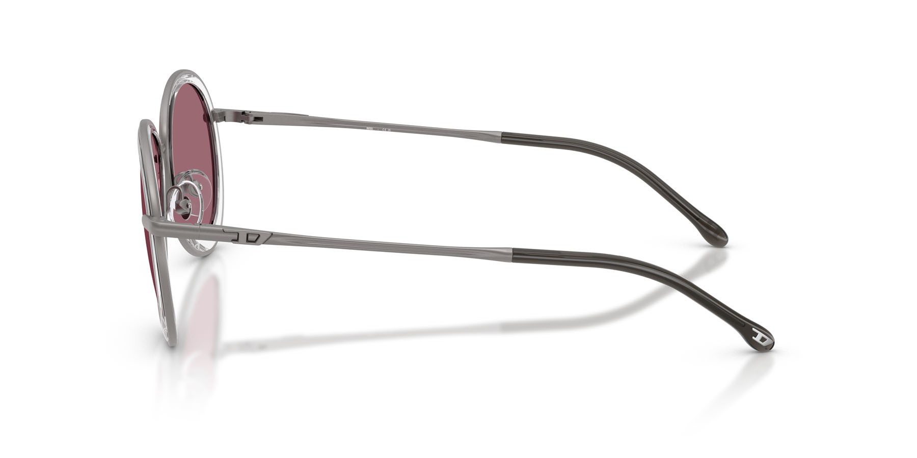 Sunglasses Diesel DL 1016 (1009B5) color gunmetal opaco shape oval lenses rosso specchiato