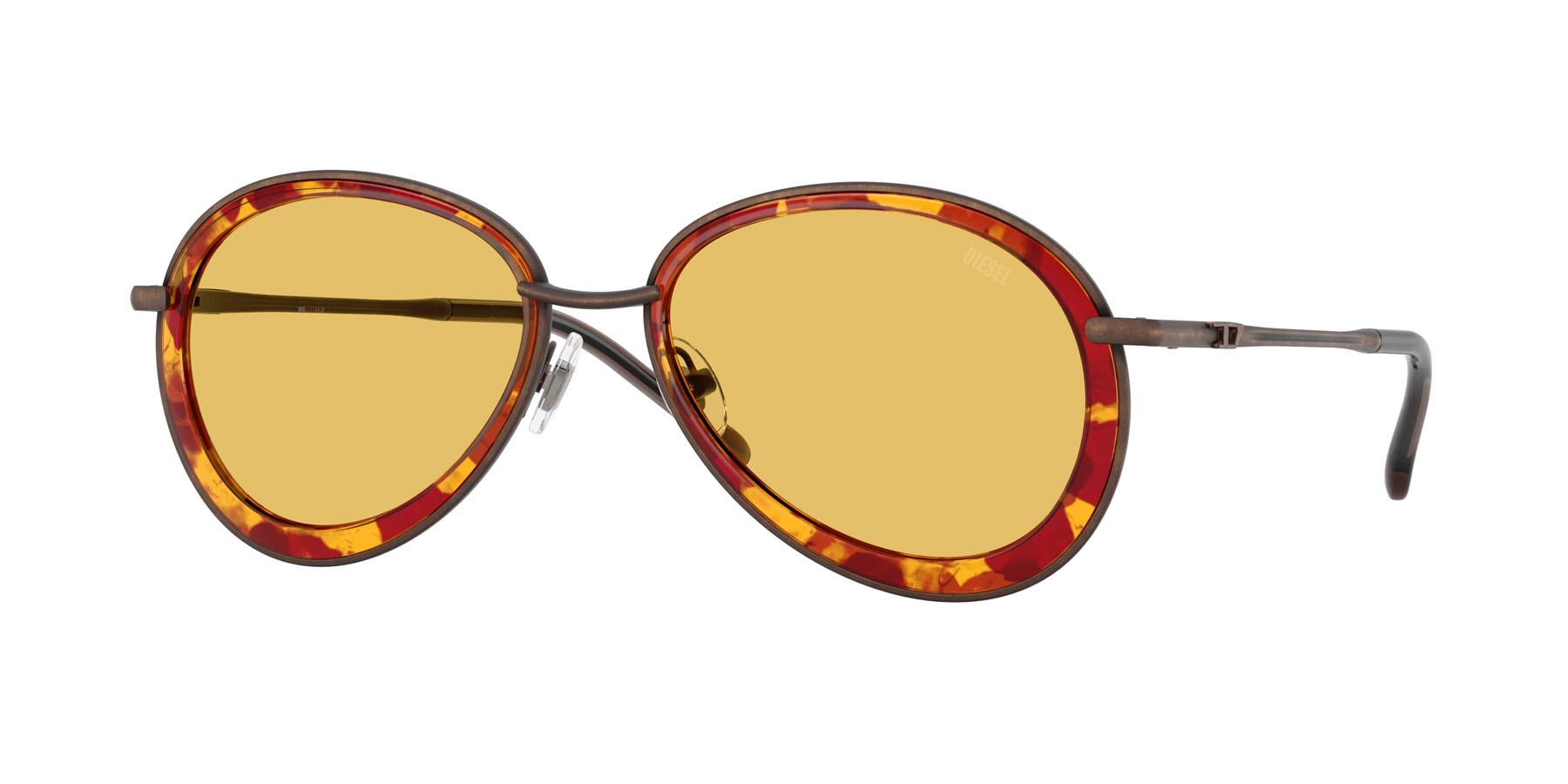 Sunglasses Diesel DL 1016 (104085) color rame antico shape oval lenses giallo