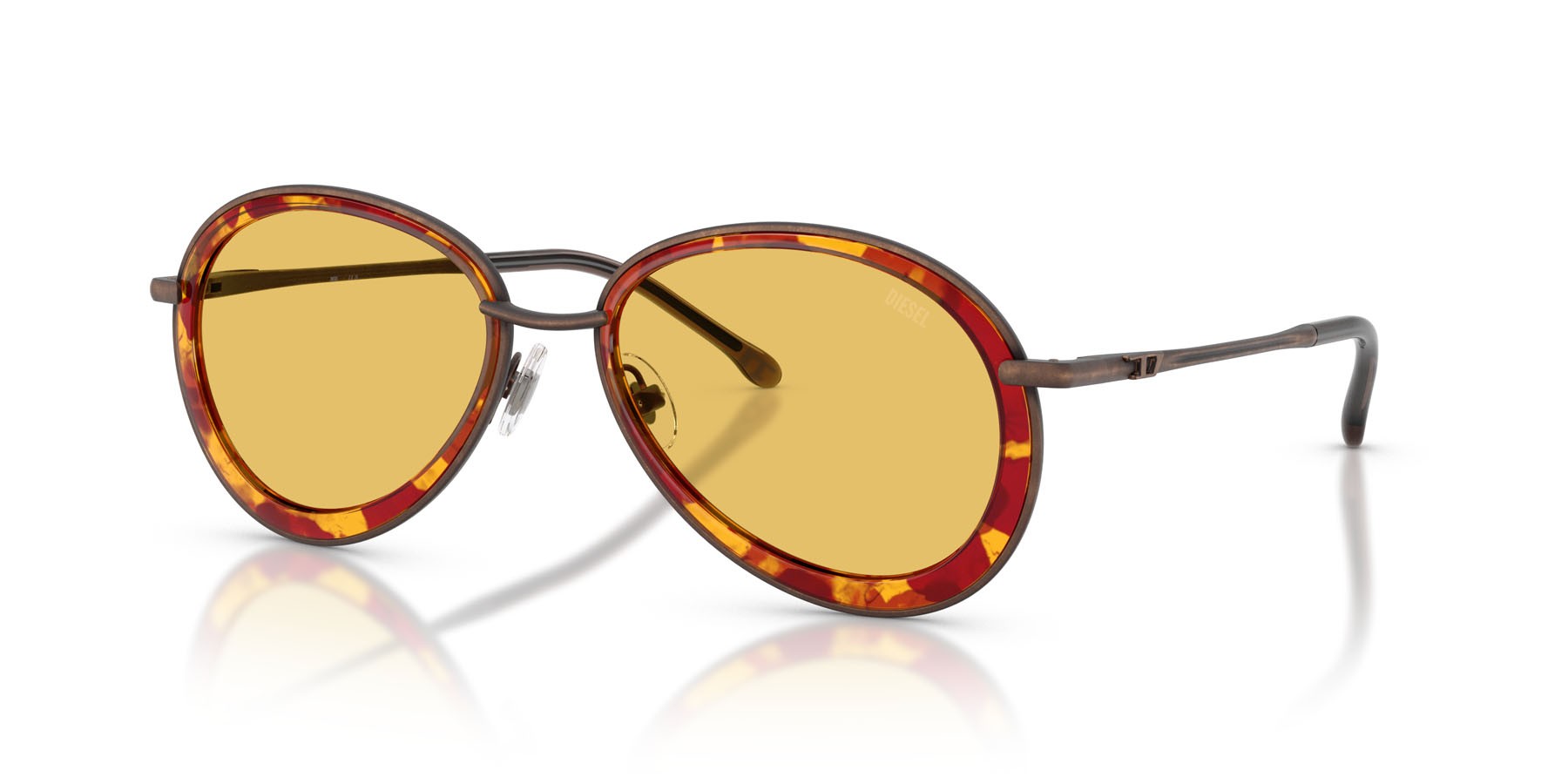 Sunglasses Diesel DL 1016 (104085) color rame antico shape oval lenses giallo