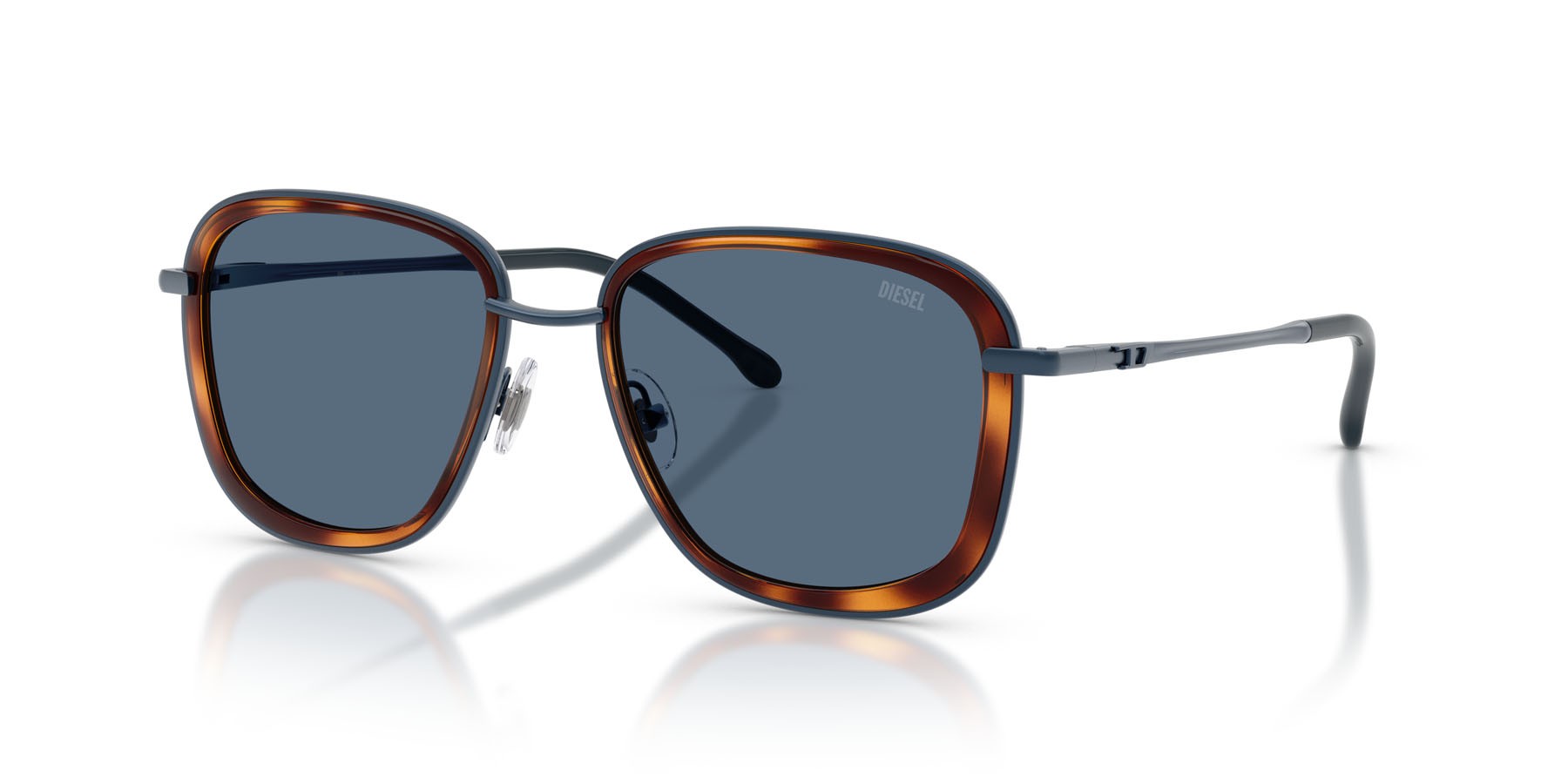 Sunglasses Diesel DL 1017 (104180) color blu opaco shape square lenses blu scuro