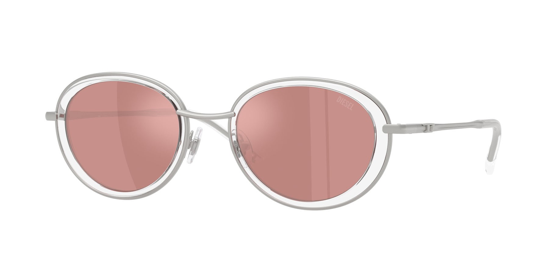 Sunglasses Diesel DL 1018 (1007E4) color argento opaco shape oval lenses rosa specchiato rosa