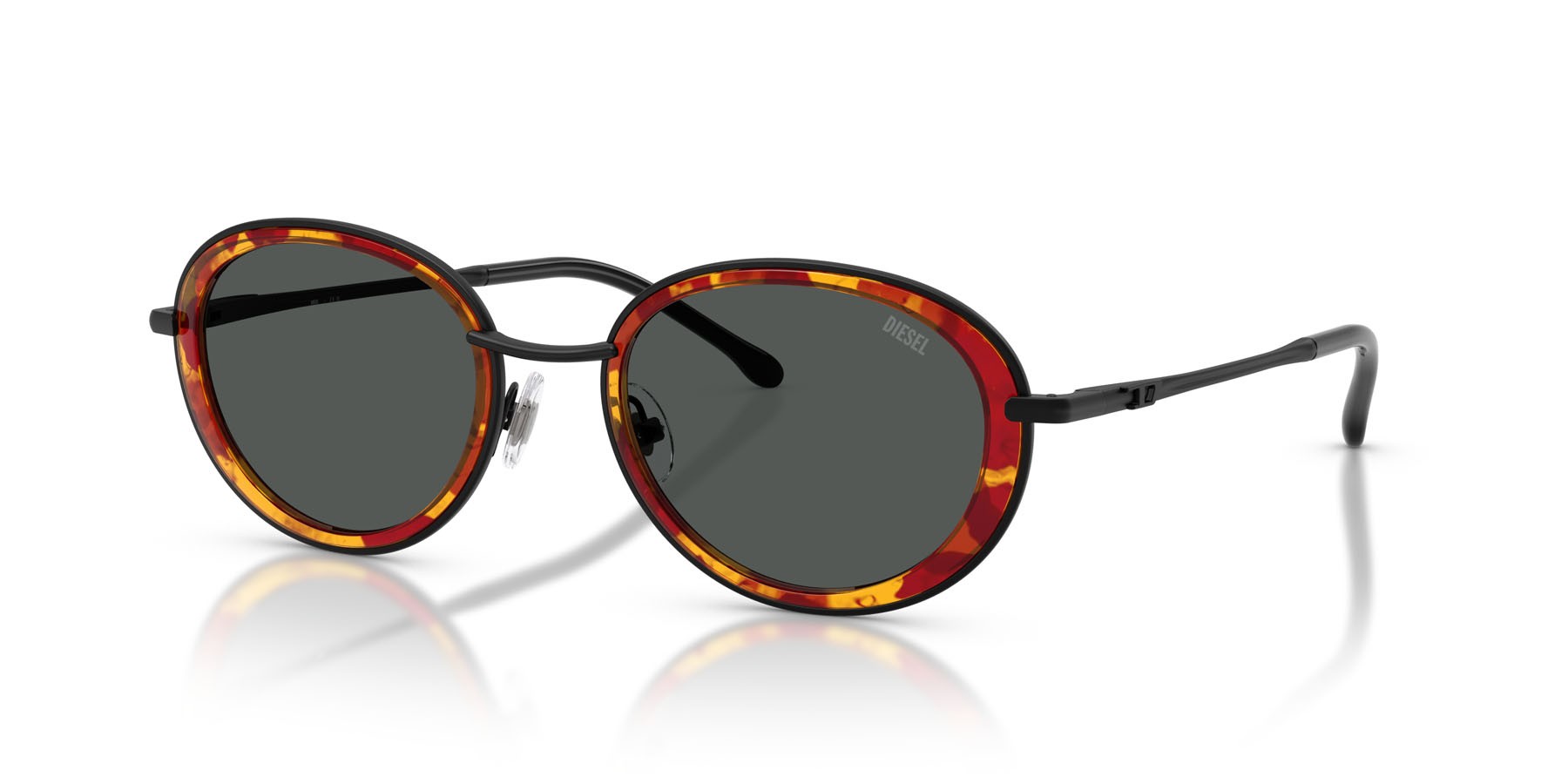 Sunglasses Diesel DL 1018 (100887) color nero opaco shape oval lenses grigio scuro