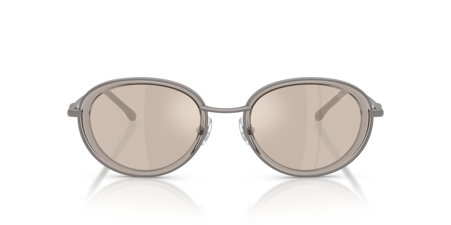 Sunglasses Diesel DL 1018 (10096G) color gunmetal opaco shape oval lenses ivory mirror internal silver