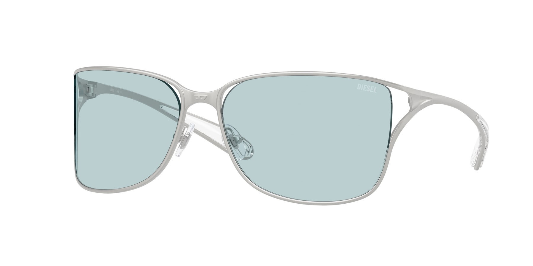 Sunglasses Diesel DL 1019 (1007/1) color argento opaco shape square lenses azzurro