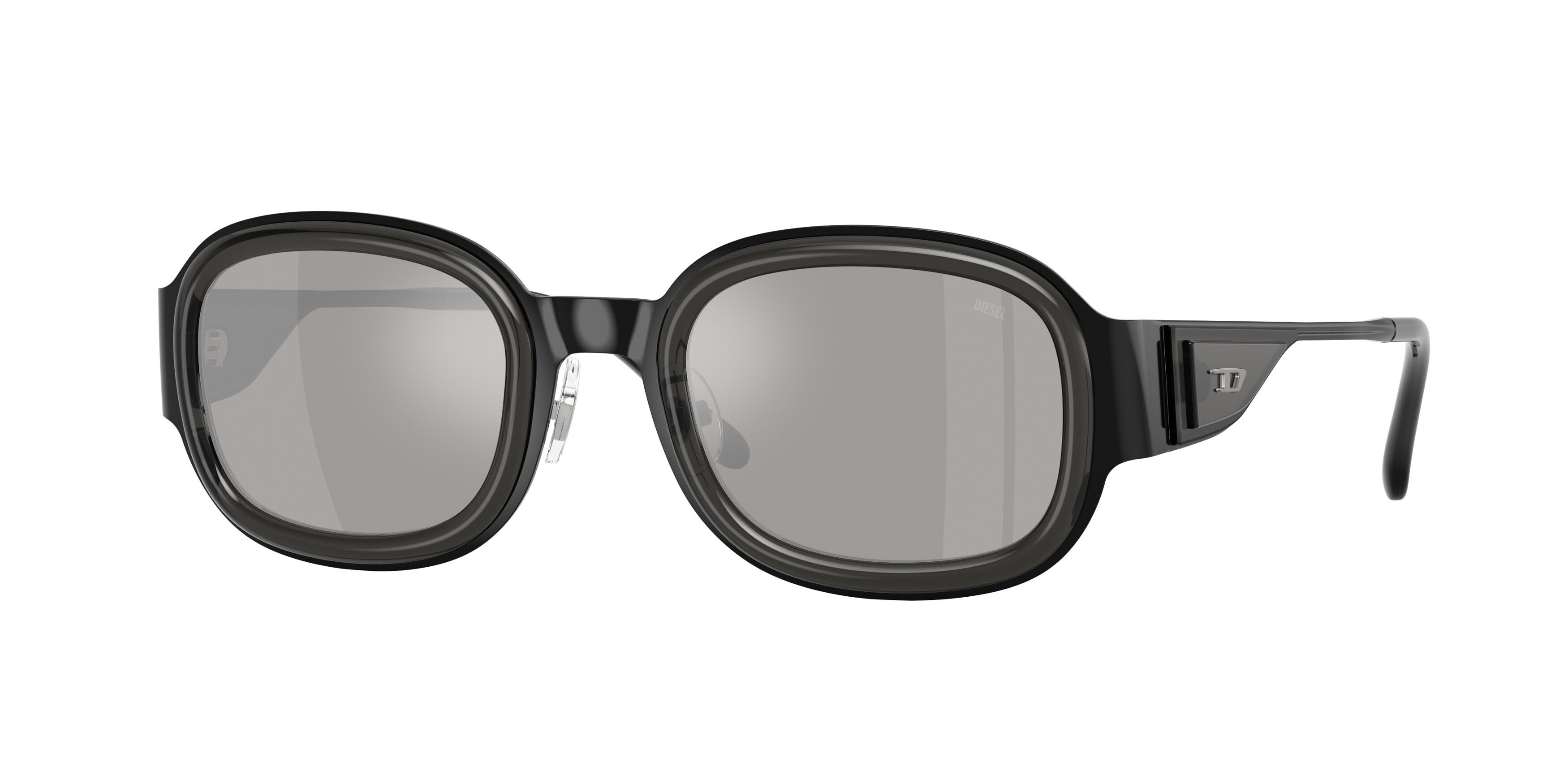 Sunglasses Diesel DL 1020 (10026G) color nero lucido shape square lenses nero a specchio