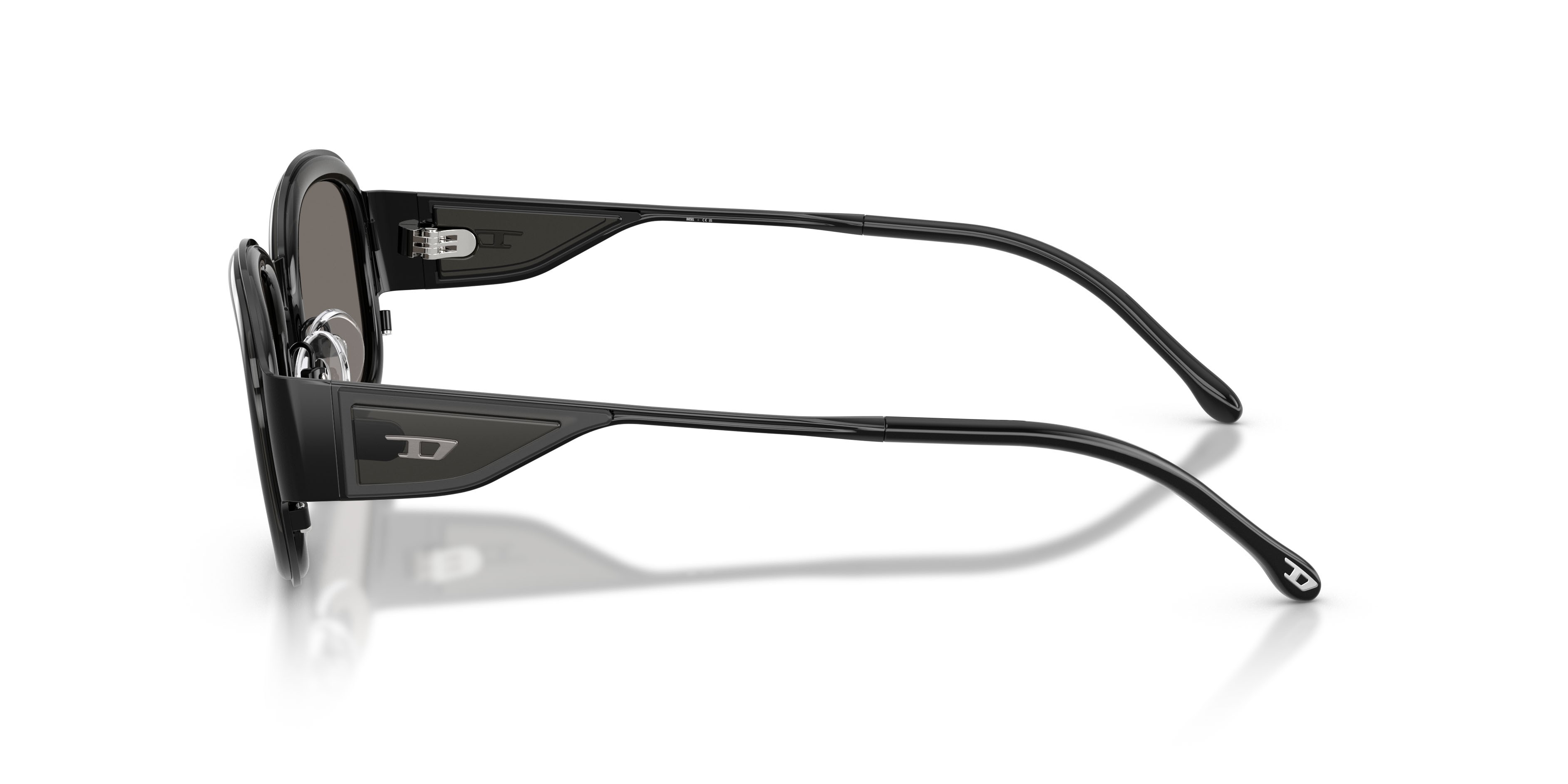 Sunglasses Diesel DL 1020 (10026G) color nero lucido shape square lenses nero a specchio