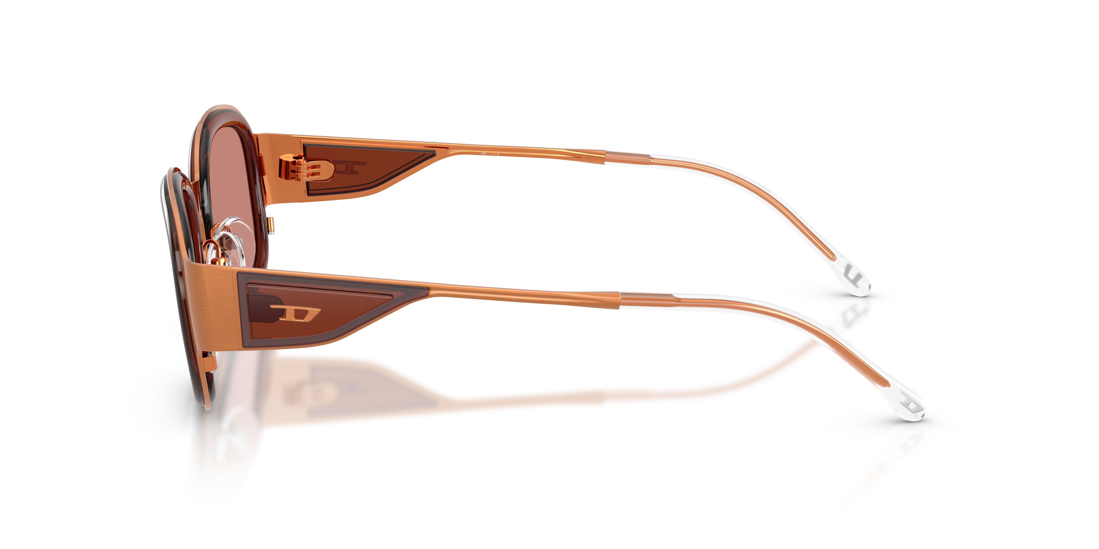 Sunglasses Diesel DL 1020 (10467J) color arancione shape square lenses orange mirror rose gold