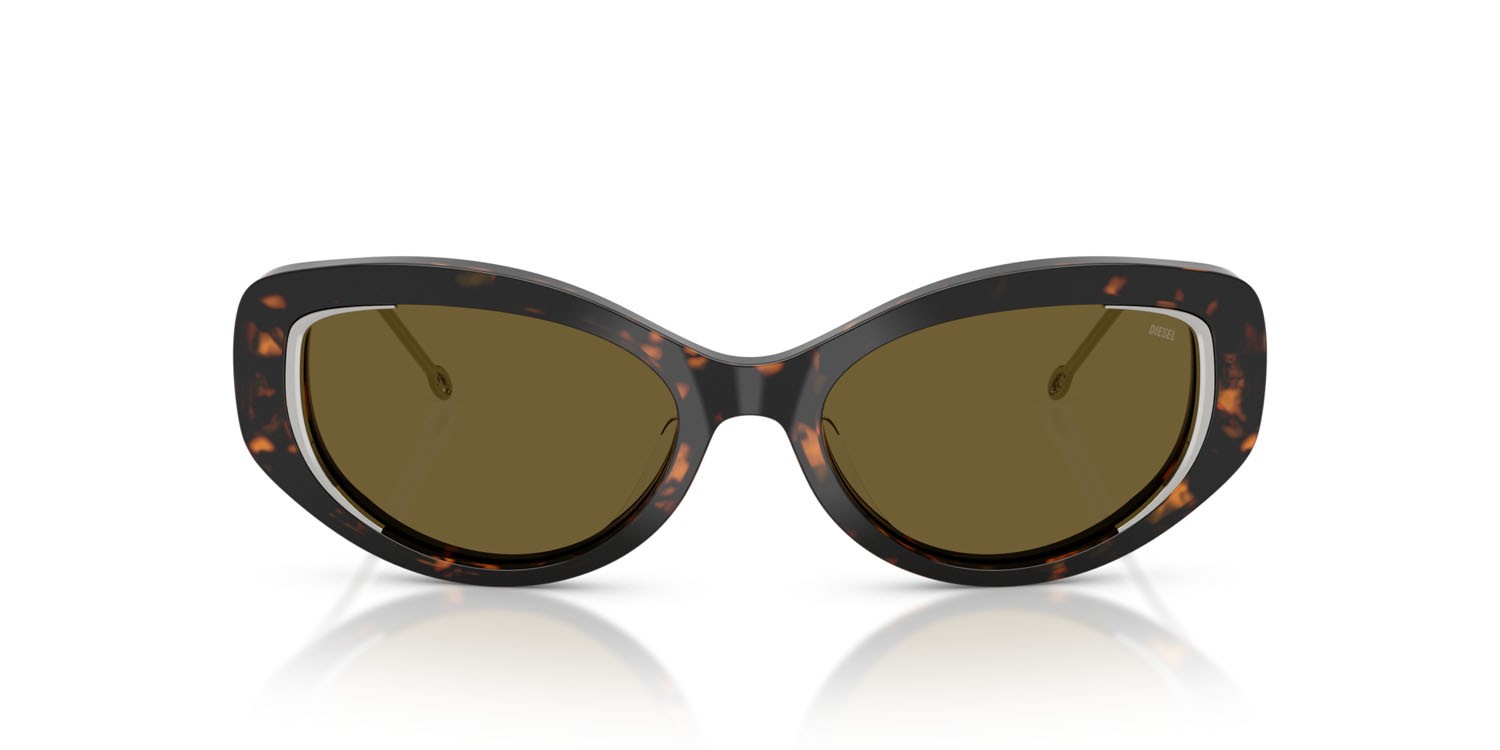 Occhiali da sole Diesel DL 2001MU (711/73) colore havana lucido forma ovale lenti marrone