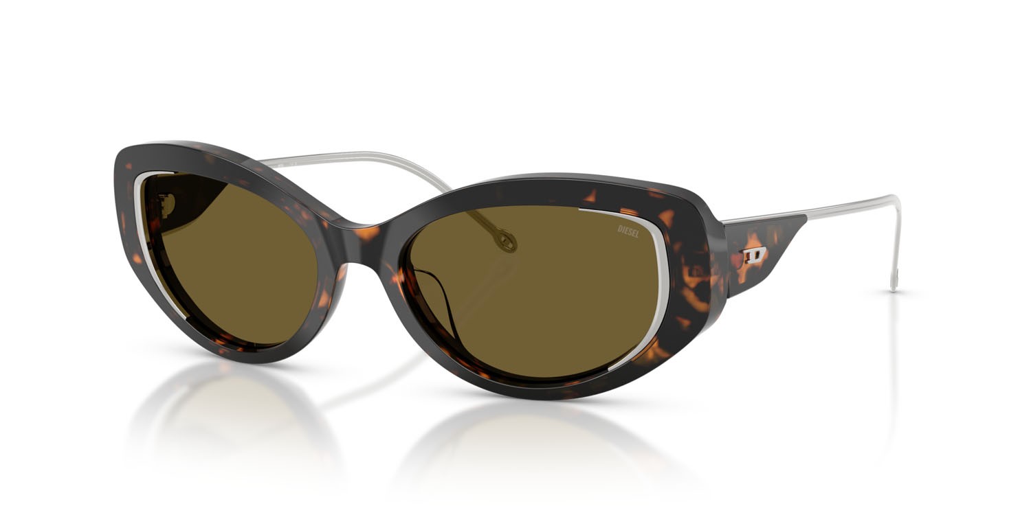 Occhiali da sole Diesel DL 2001MU (711/73) colore havana lucido forma ovale lenti marrone