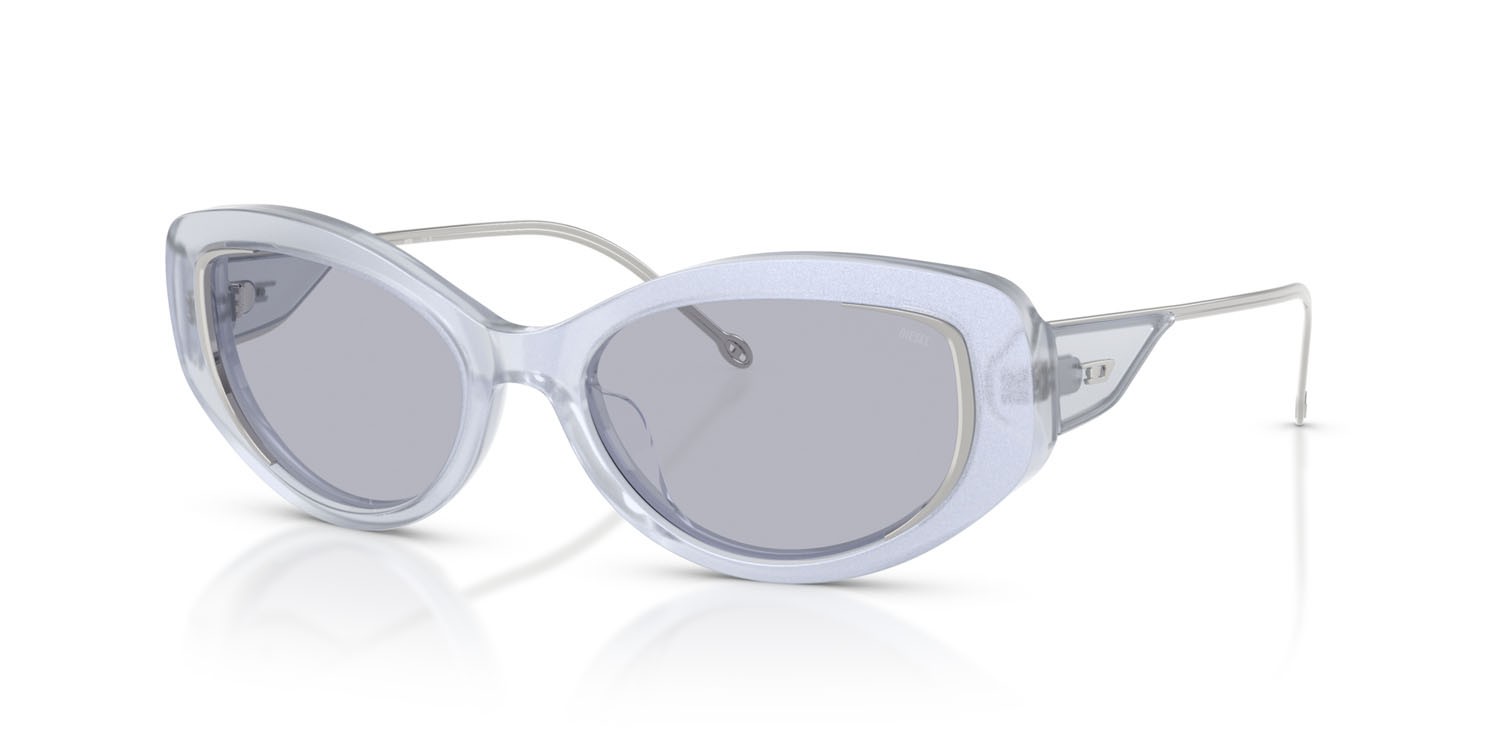 Occhiali da sole Diesel DL 2001MU (722/1) colore shiny transparent iridescent forma ovale lenti viola