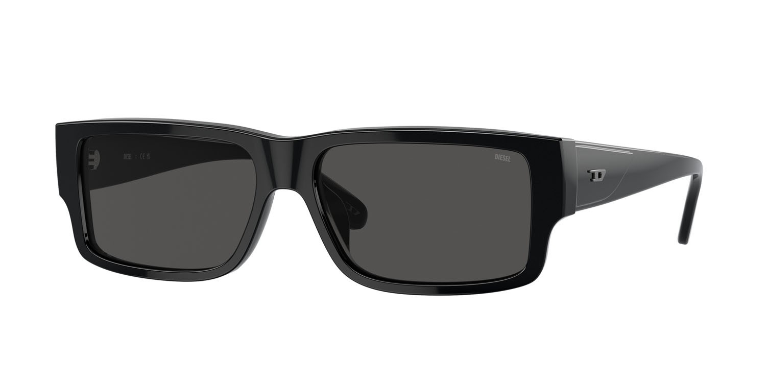 Sunglasses Diesel DL 2003 (701/87) color nero lucido shape rectangle lenses grigio scuro