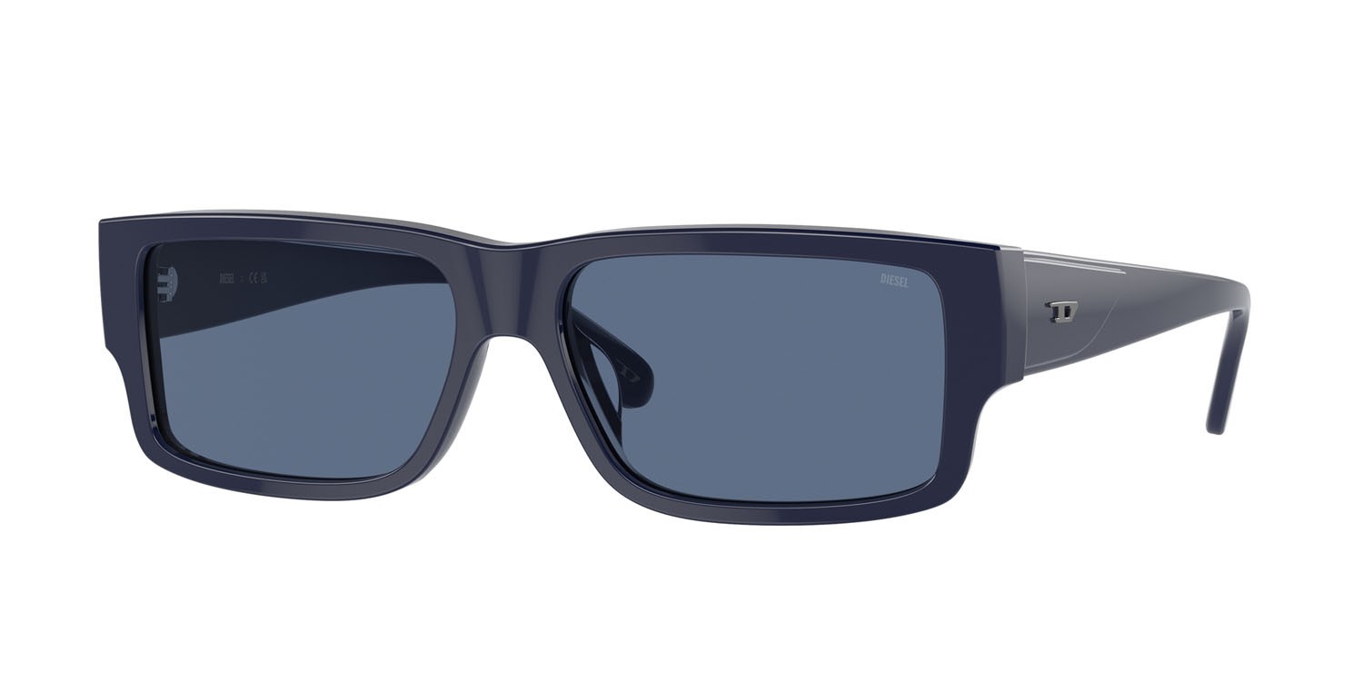 Sunglasses Diesel DL 2003 (716/80) color blu lucido shape rectangle lenses blu tinta unita