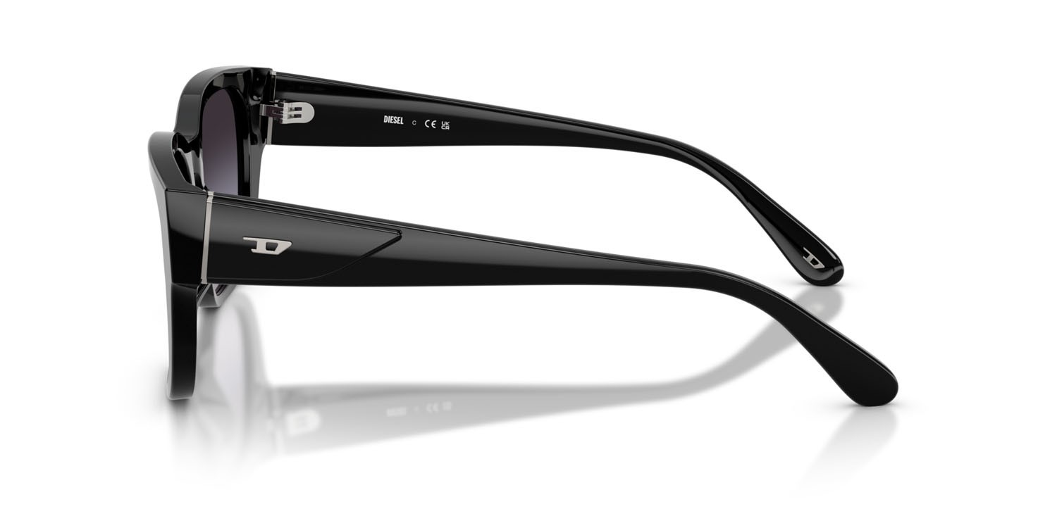Sunglasses Diesel DL 2005 (20018G) color nero lucido shape square lenses sfumato grigio