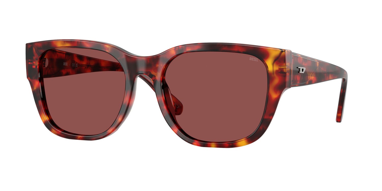 Sunglasses Diesel DL 2005 (202375) color marrone havana shape square lenses viola scuro/ rosso