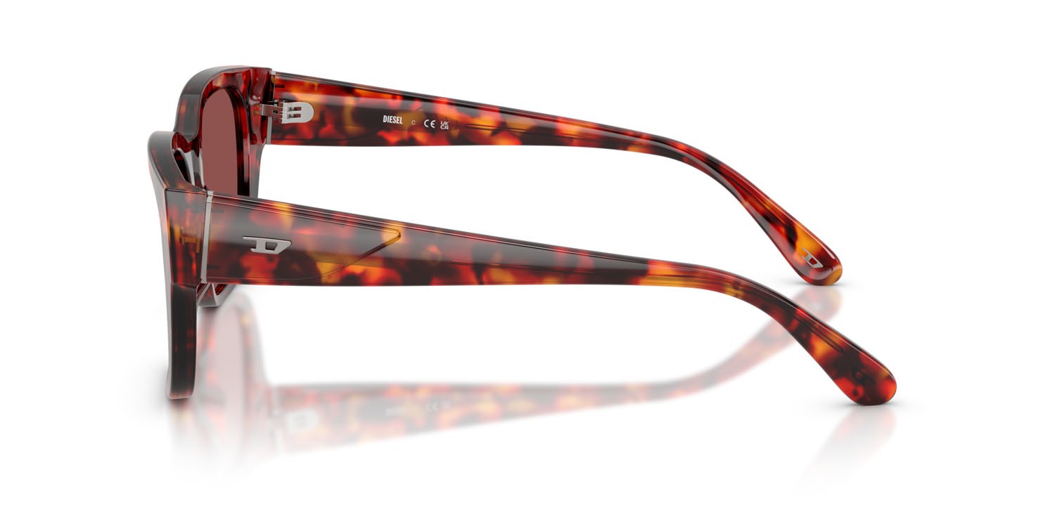 Sunglasses Diesel DL 2005 (202375) color marrone havana shape square lenses viola scuro/ rosso
