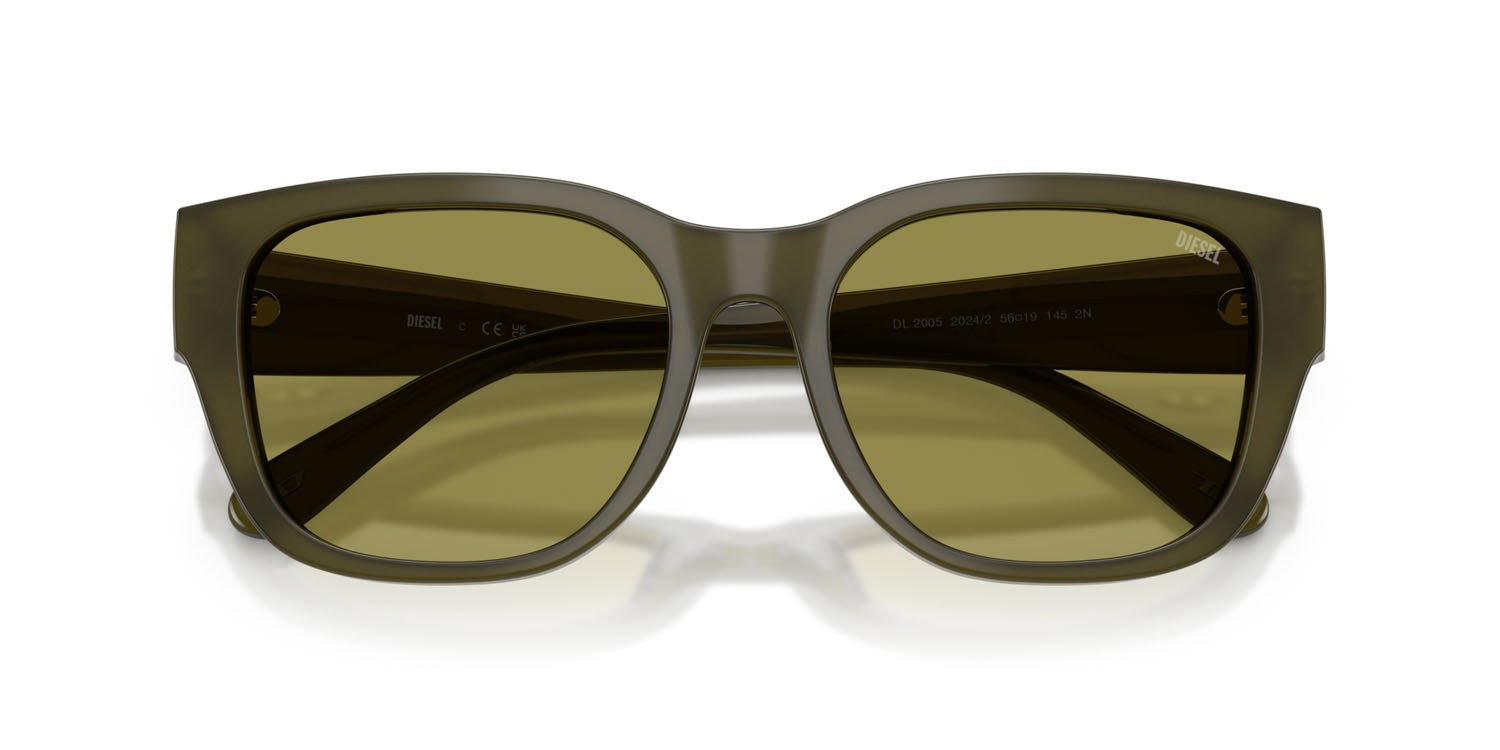 Sunglasses Diesel DL 2005 (2024/2) color verde tinta unita shape square lenses verde chiaro