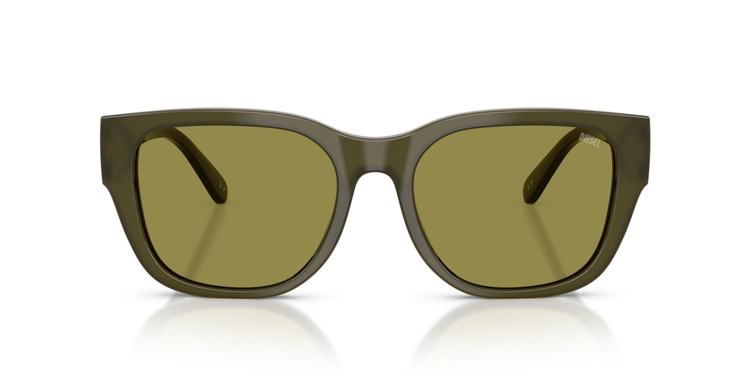 Sunglasses Diesel DL 2005F (2024/2) color verde tinta unita shape square lenses verde chiaro