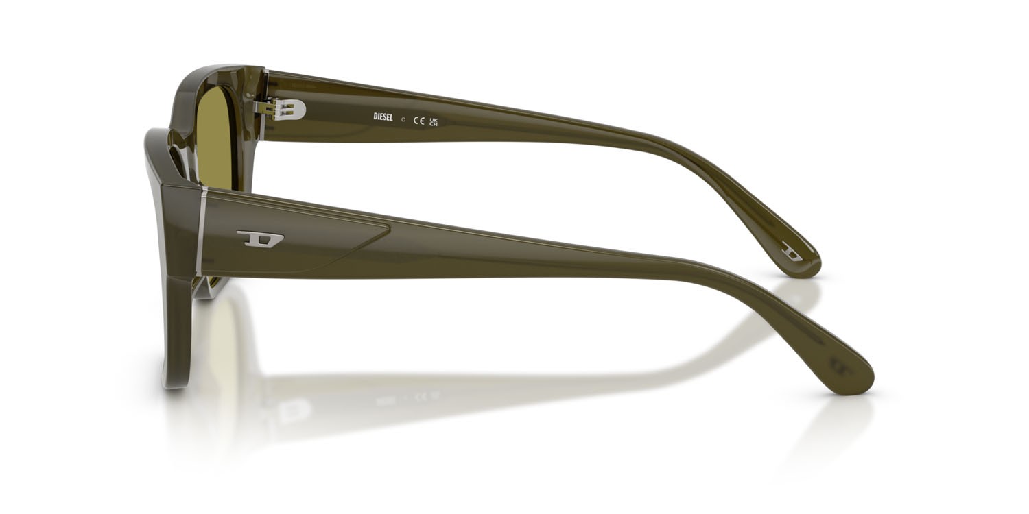 Sunglasses Diesel DL 2005F (2024/2) color verde tinta unita shape square lenses verde chiaro