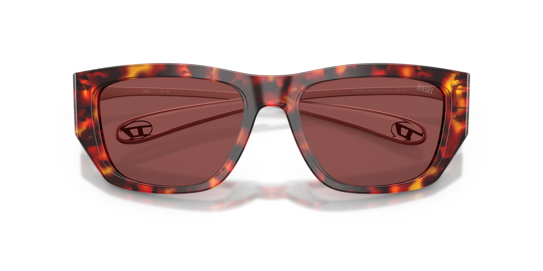 Sunglasses Diesel DL 2006 (202375) color havana rosso shape square lenses violetto scuro