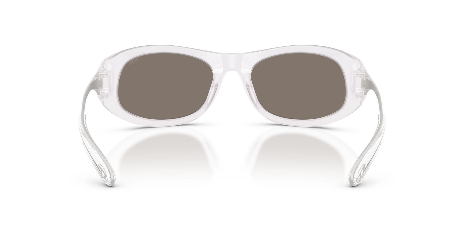 Sunglasses Diesel DL 2007U (20286G) color bianco opalino shape cat eye lenses argento a specchio
