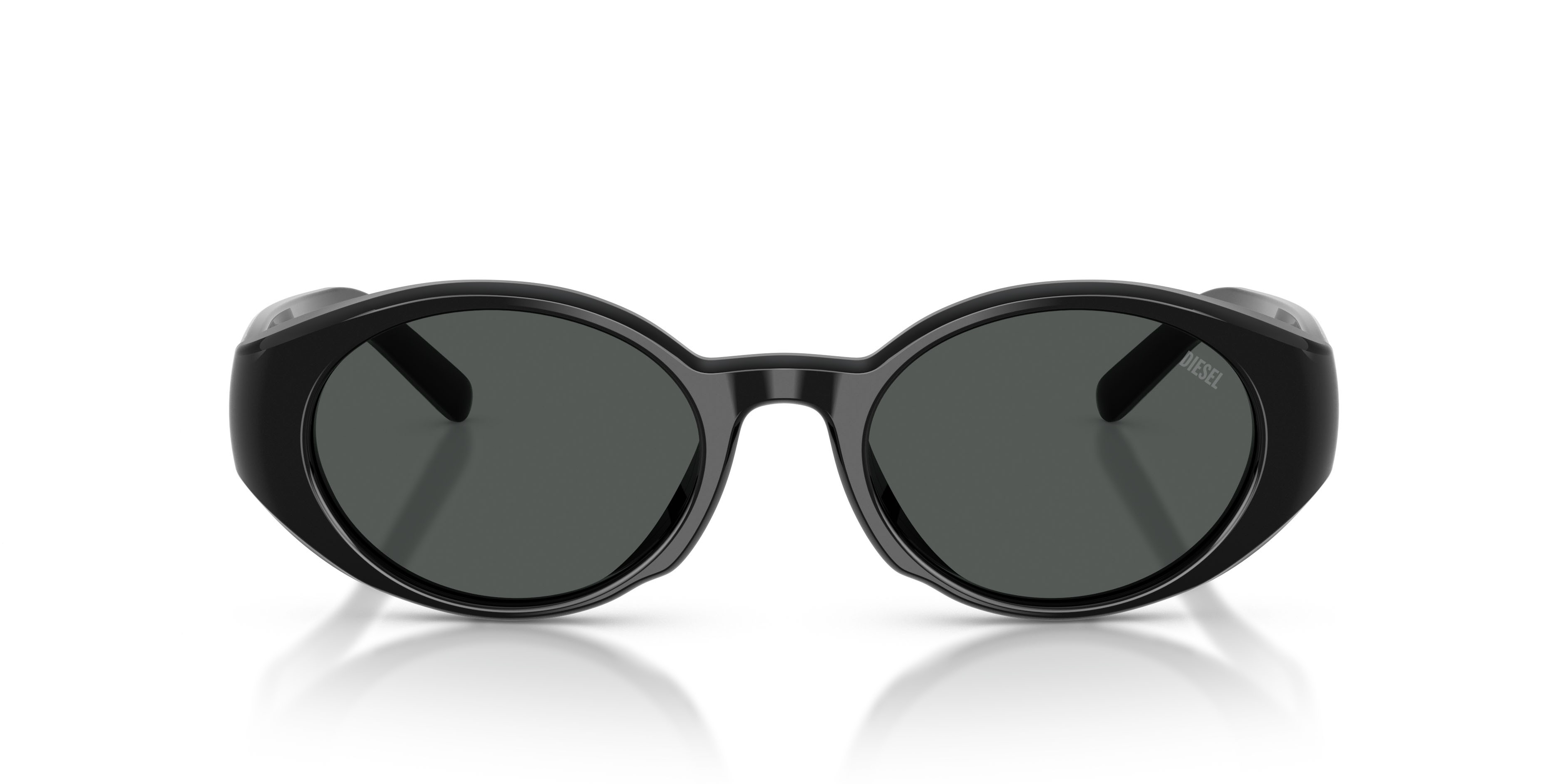 Sunglasses Diesel DL 2008F (200187) color nero a tinta unita shape oval lenses nero a tinta unita