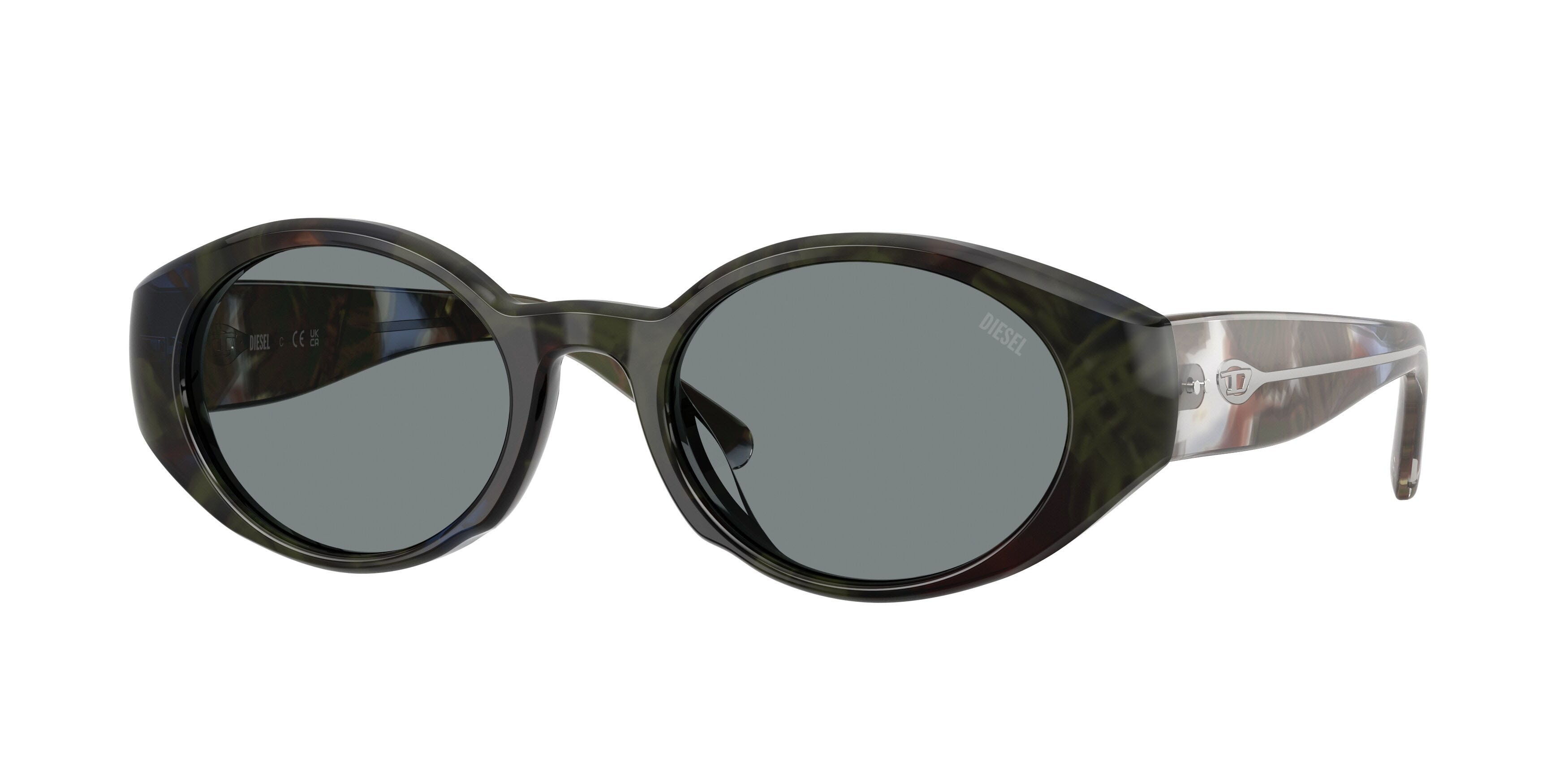 Sunglasses Diesel DL 2008F (2042/1) color havana verde shape oval lenses grigio