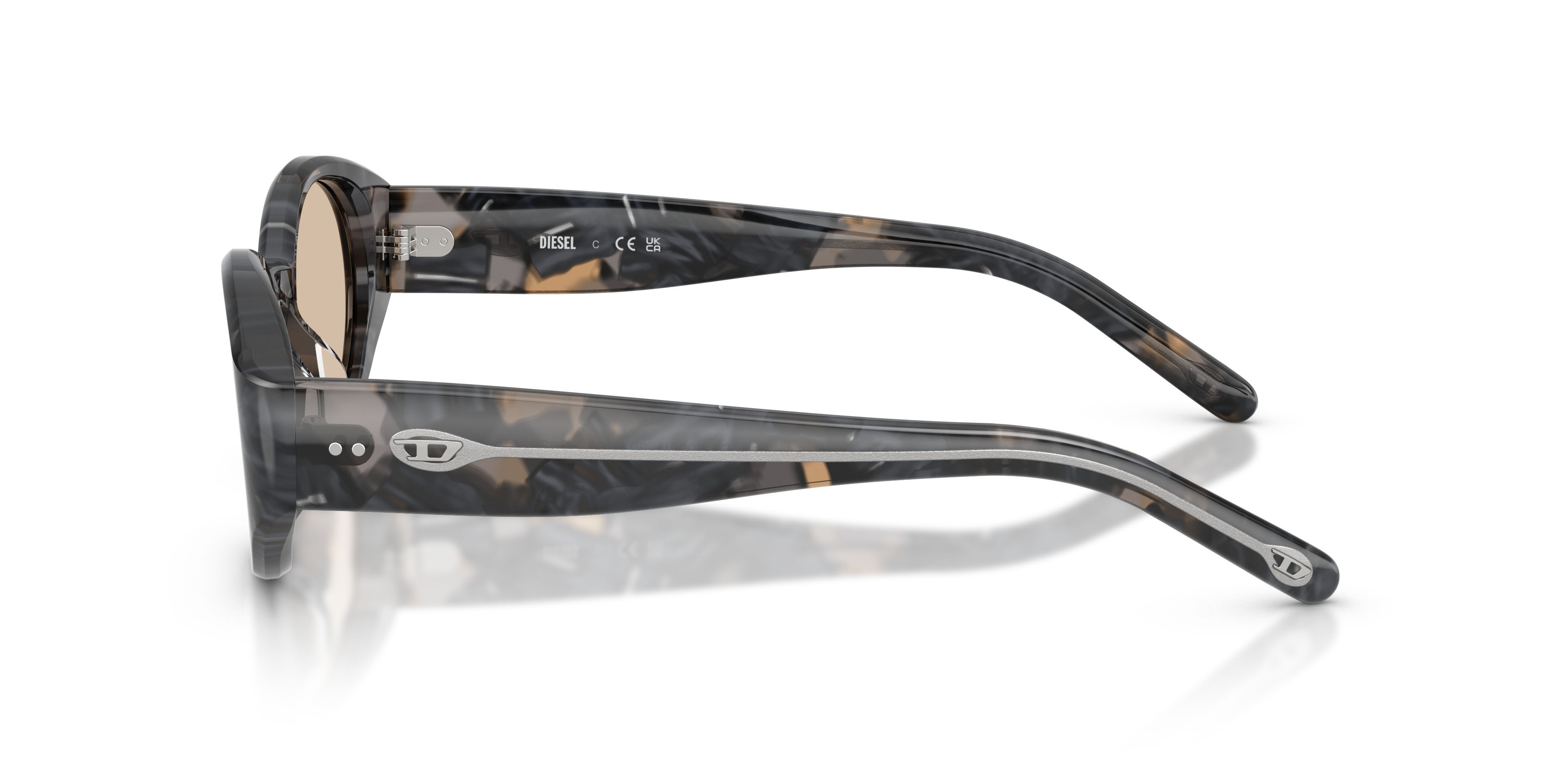 Sunglasses Diesel DL 2008U (204193) color marrone/havana grigio shape oval lenses marrone chiaro